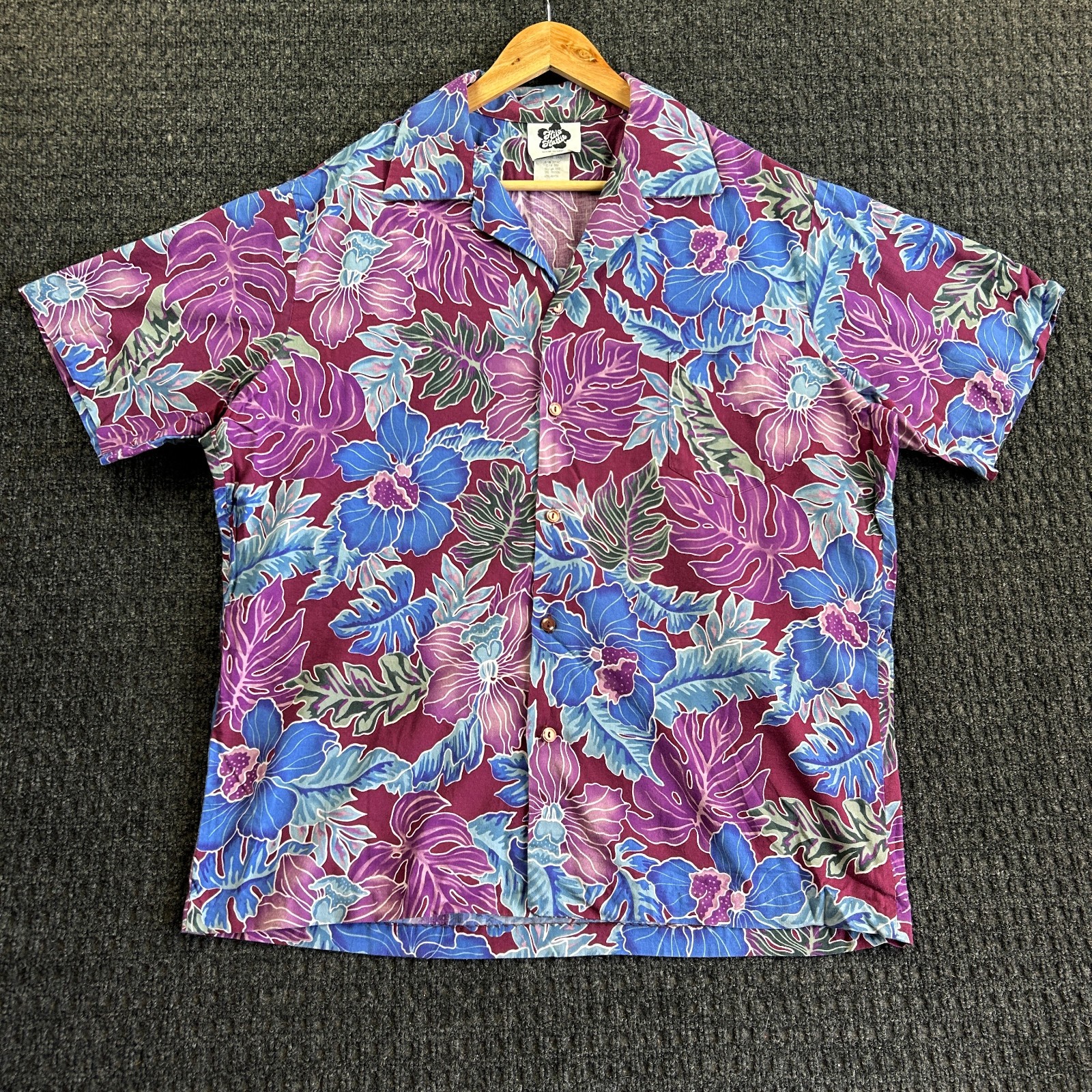 Vintage Hilo Hattie Hawaiian Shirt XL Purple Floral Leaves Made in Hawaii USA Vintage Hilo Hattie Hawaiian Shirt XL Purple Floral Leaves Made in Hawaii USA