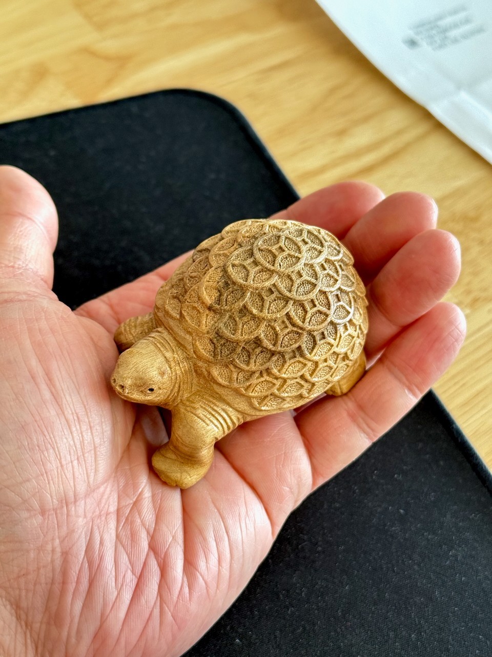 Master Artisan Hand Carved Insane Detail Wooden Turtle - Luck and Prosperity