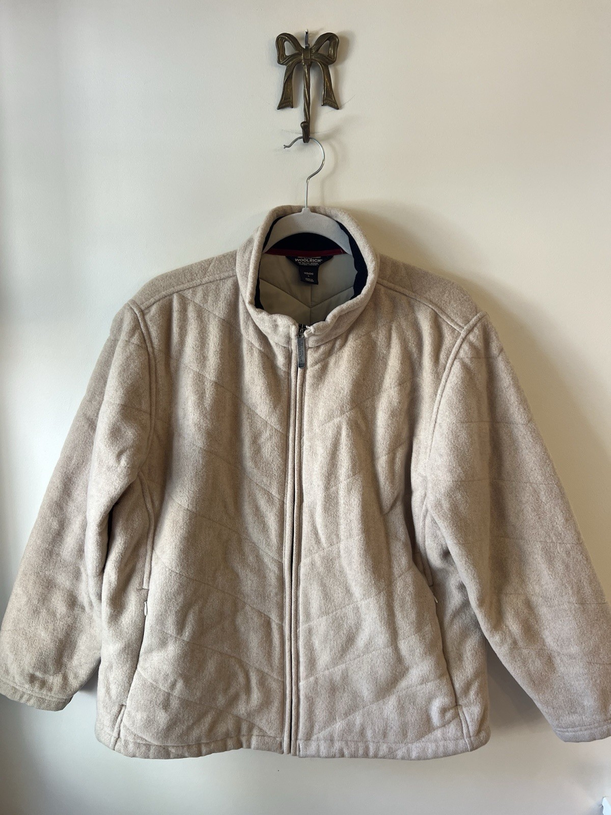 Vintage Woolrich Women\'s Full Zip 100% Wool Quilted Jacket Lined Size L