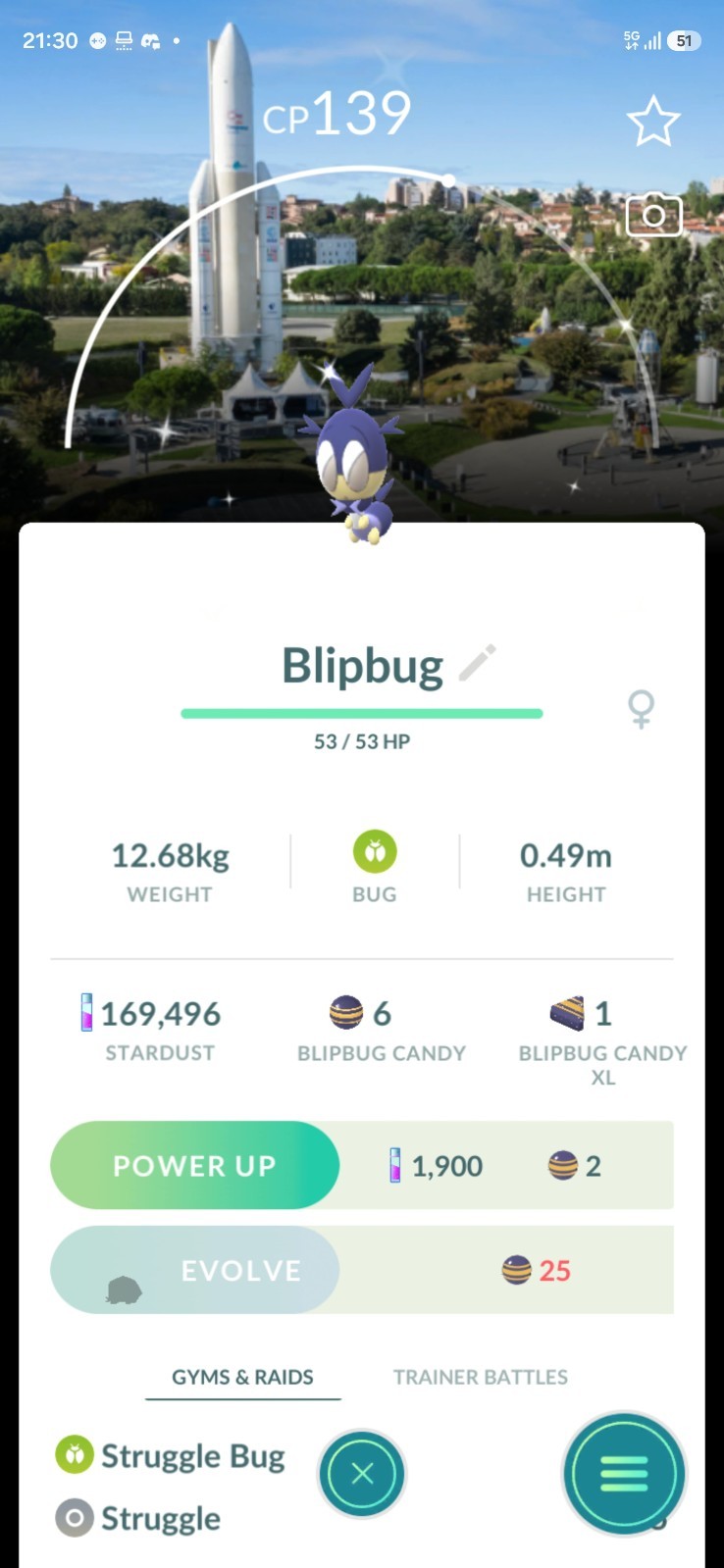 Pokemon GO Shiny Blipbug ESA France Cité de l'Espace ✨Special Background✨