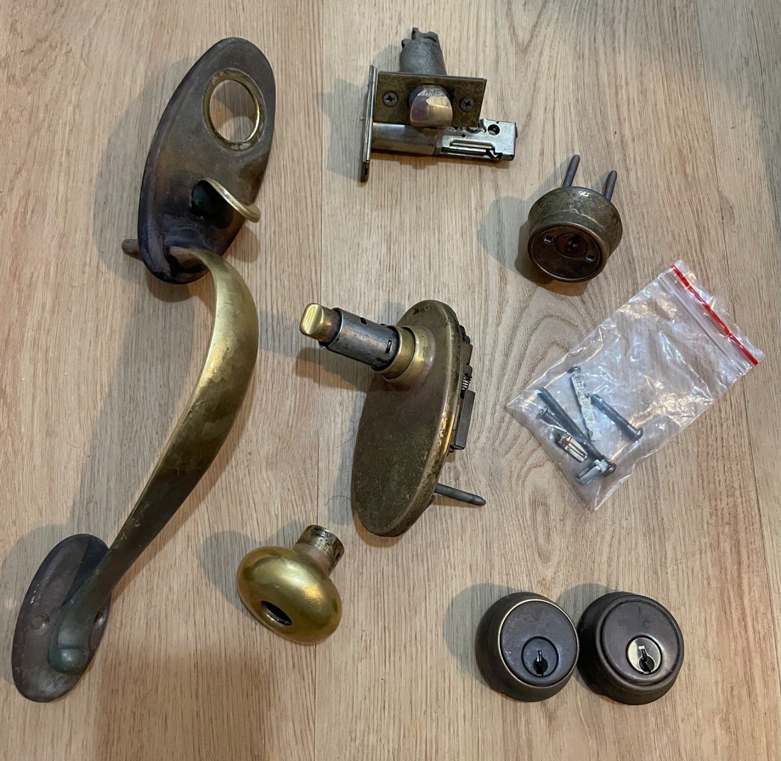 Vintage Schlage Plymouth Brass E-Lockset With Deadbolt Working Vintage Schlage Plymouth Brass E-Lockset With Deadbolt Working