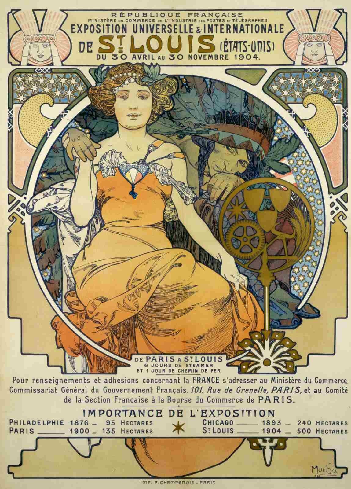 Alphonse Mucha - 1904 St. Louis World's Fair Poster Print