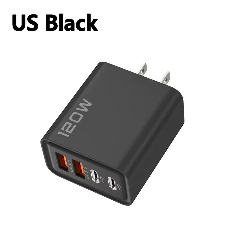 120W 4-Port USB C Fast Wall Charger Block For All Cell Phone iPad lot