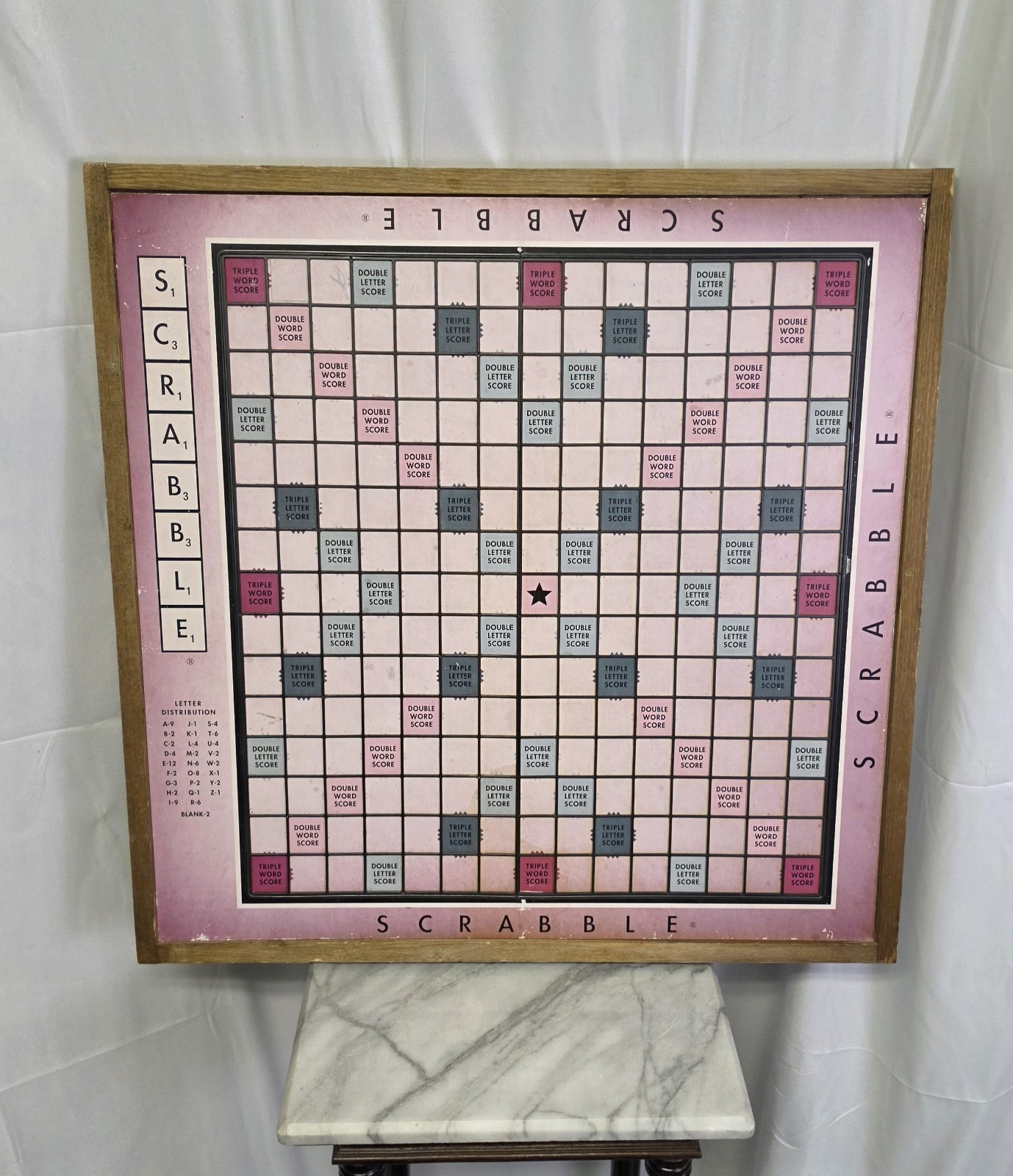 Vtg Rare Scrabble Board Lazy Susan Large Huge Giant Restoration Hardware 26x26 Vtg Rare Scrabble Board Lazy Susan Large Huge Giant Restoration Hardware 26x26