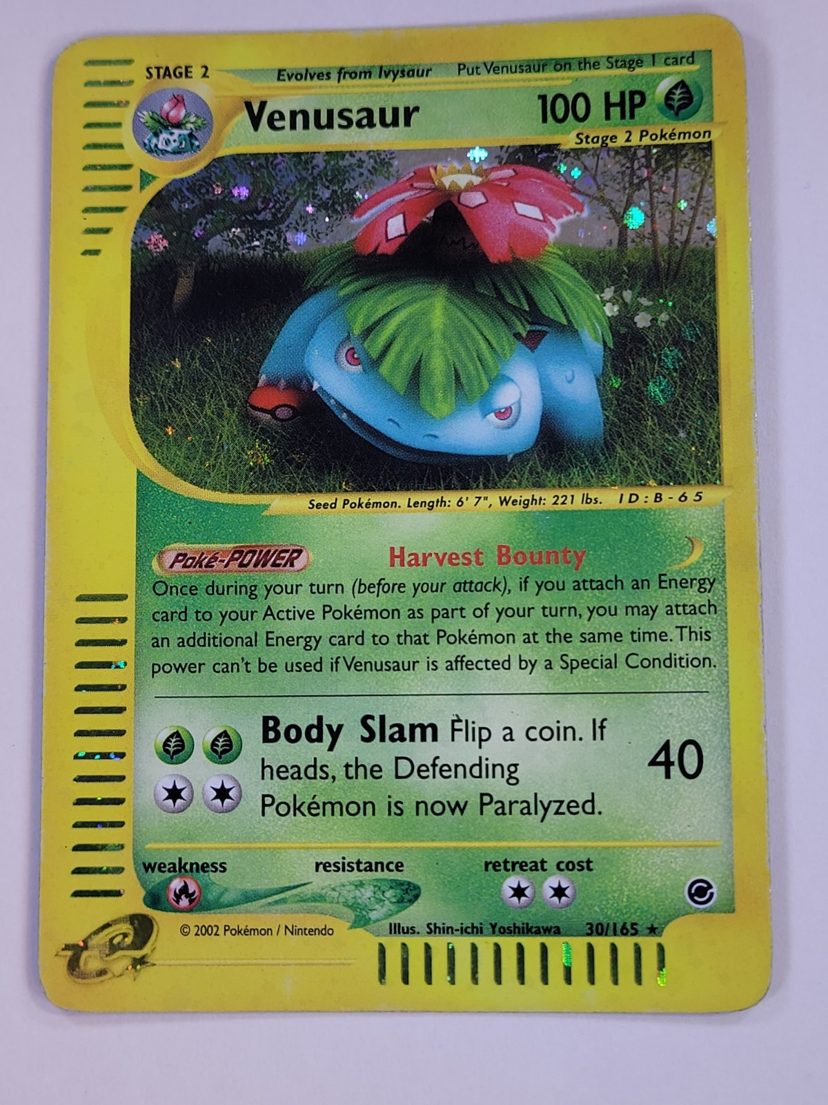 Pokémon TCG Venusaur Holo Rare 30/165 Expedition English 2002 Vintage MP Pokémon TCG Venusaur Holo Rare 30/165 Expedition English 2002 Vintage MP