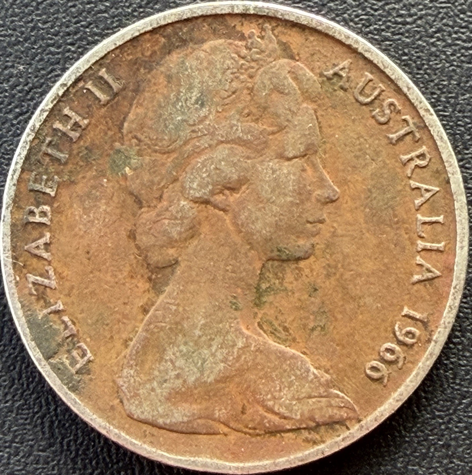 Australia 1966 Decimal 20 Cents Coin Elizabeth II Bronze Composition BN