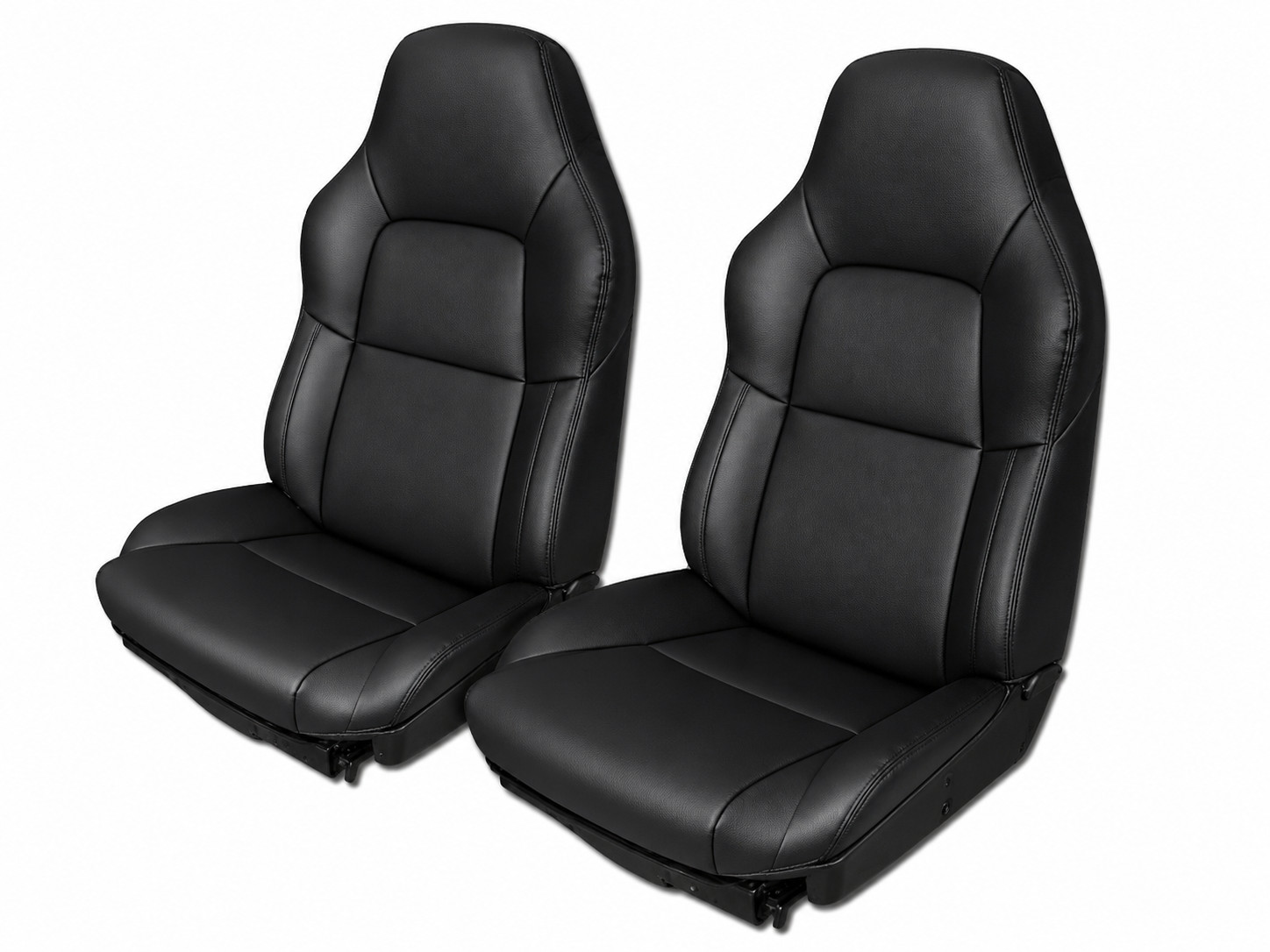 for 94-96 CHEVY CORVETTE C4 STANDARD S.LEATHER CUSTOM FIT PAIR SEAT COVERS BLACK