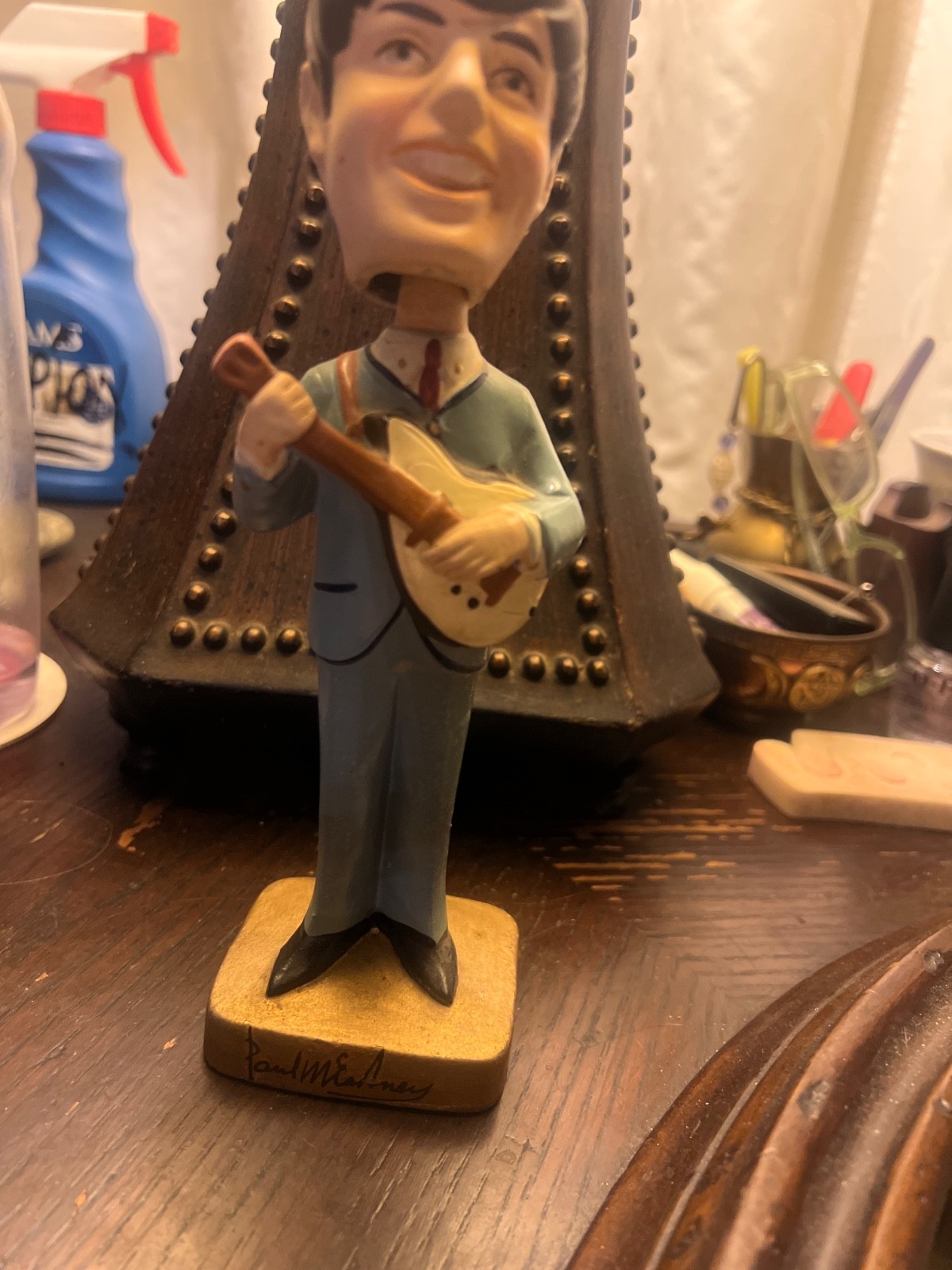 1964 vintage Beatles car mascot bobblehead Paul McCartney