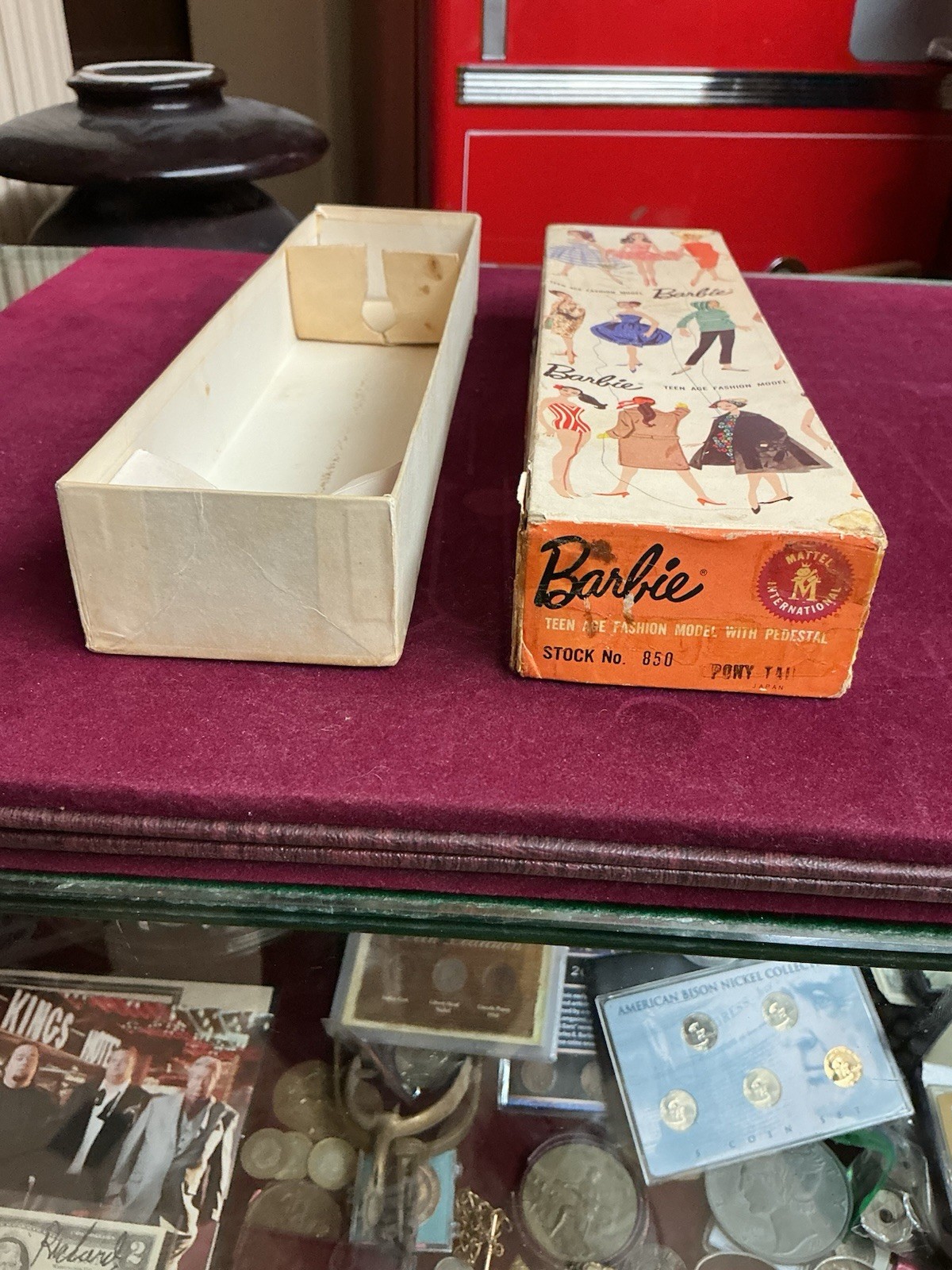 Rare 1959 Stock Number 850 Barbie #3 Box With Neck Brace Box Only Ponytail.