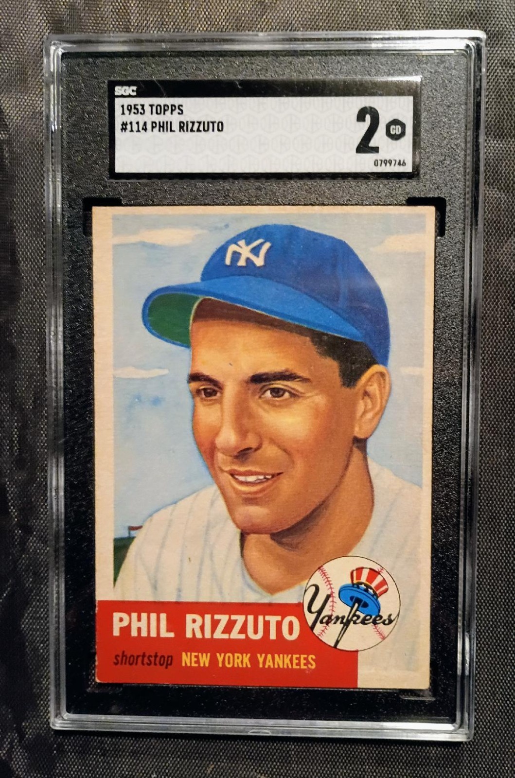 1953 Topps Phil Rizzuto #114 New York Yankees SGC 2