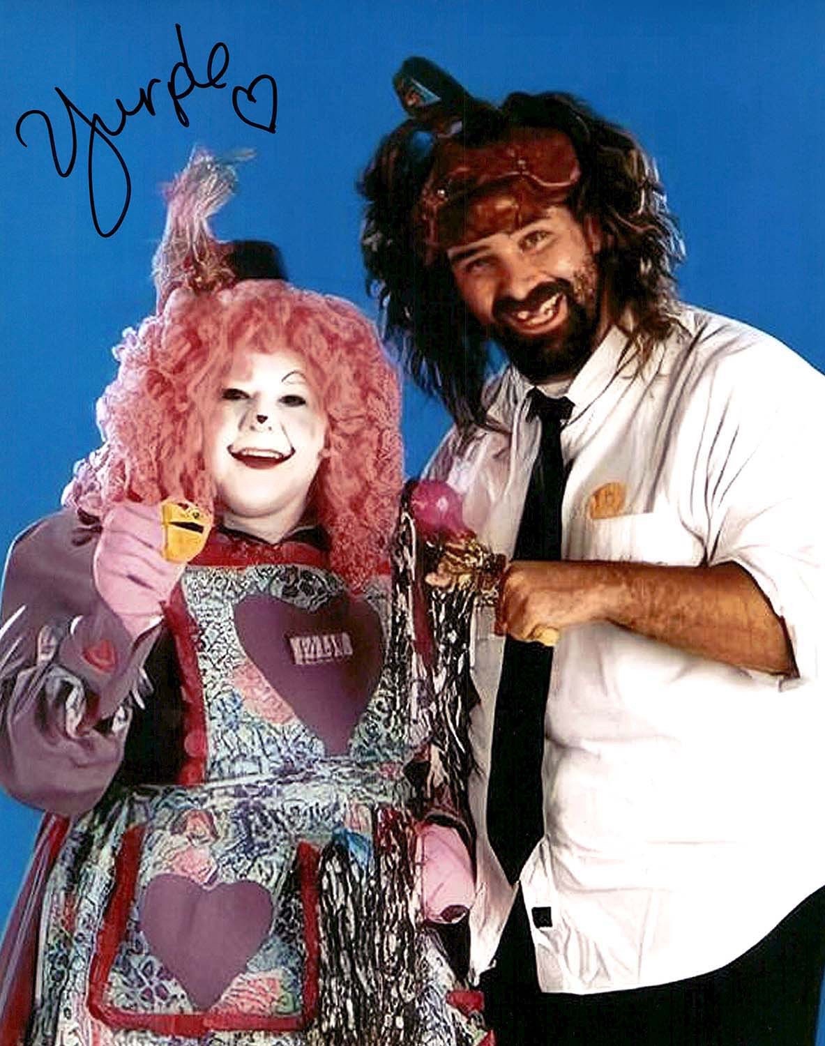 WWF Yurple The Clown Hand Signed Mankind 1999 Attitude WWE Wrestling 11X14 Photo