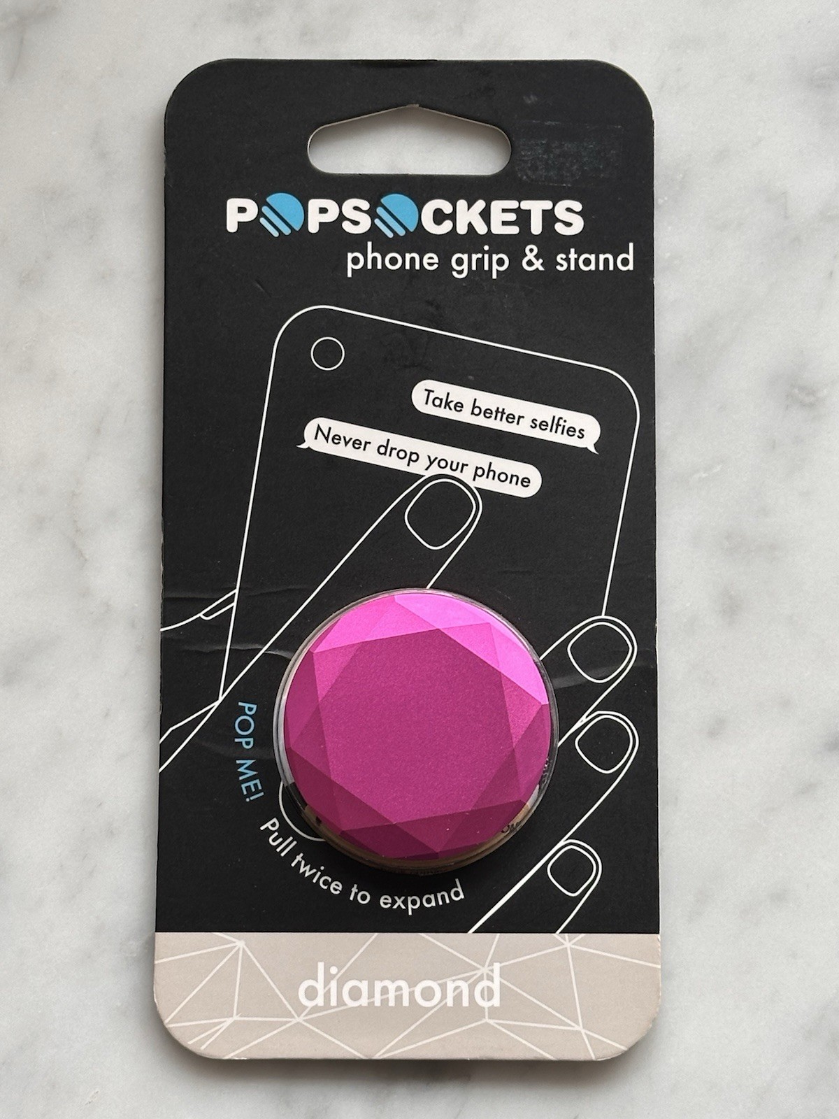 PopSockets Phone Grip/Stand - Metallic Diamond Fucshia - New PopSockets Phone Grip/Stand - Metallic Diamond Fucshia - New