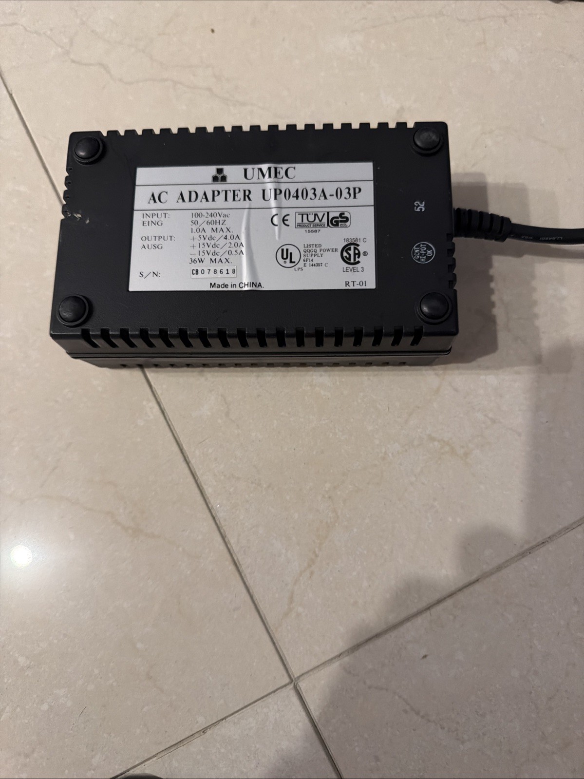 Genuine UMEC UP0403A-03P Triple Voltage Power Supply for RTS KP-32 + 5V +15V 42W Genuine UMEC UP0403A-03P Triple Voltage Power Supply for RTS KP-32 + 5V +15V 42W