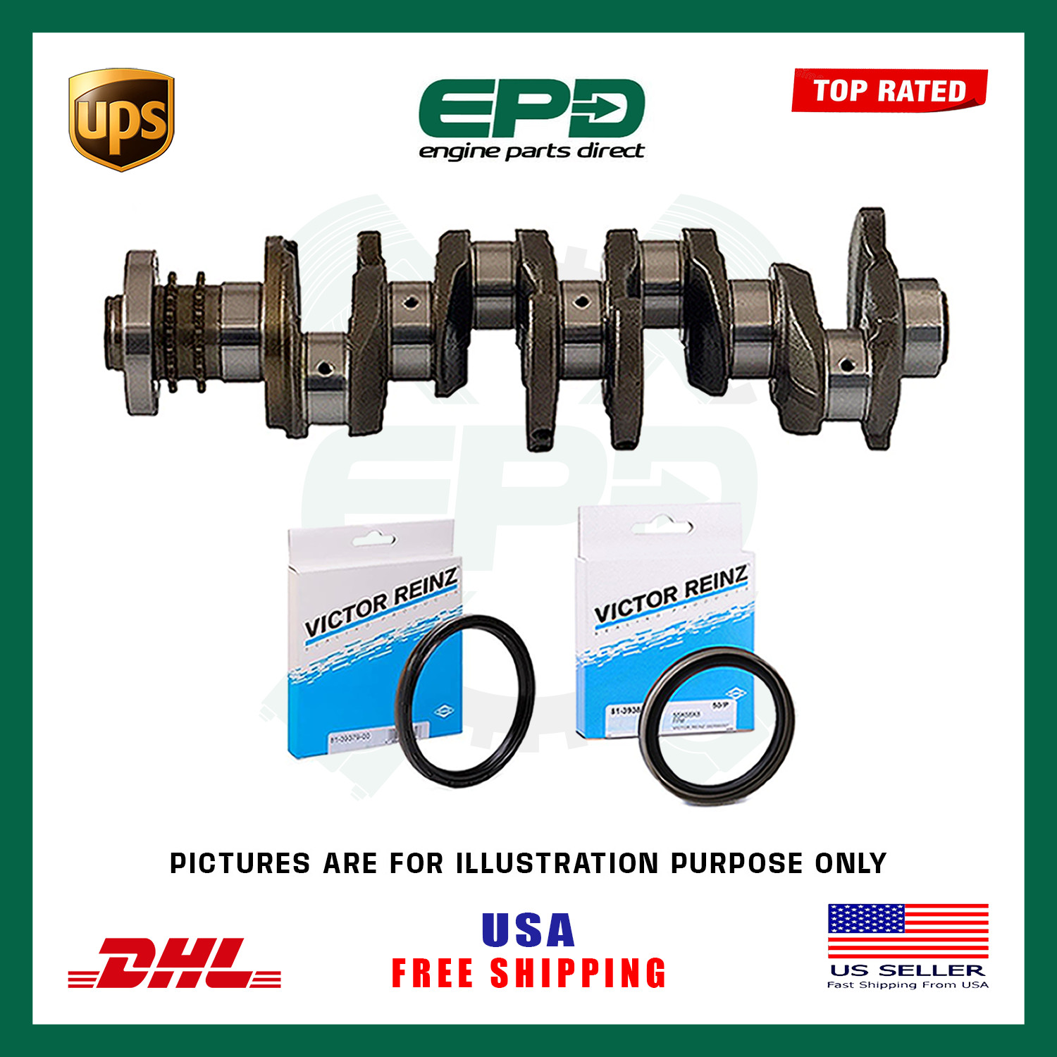 NITRATE CRANKSHAFT & FRONT + REAR SEALS FOR BMW B47D20 1 2 3 X1 X2 X3 2.0 DIESEL