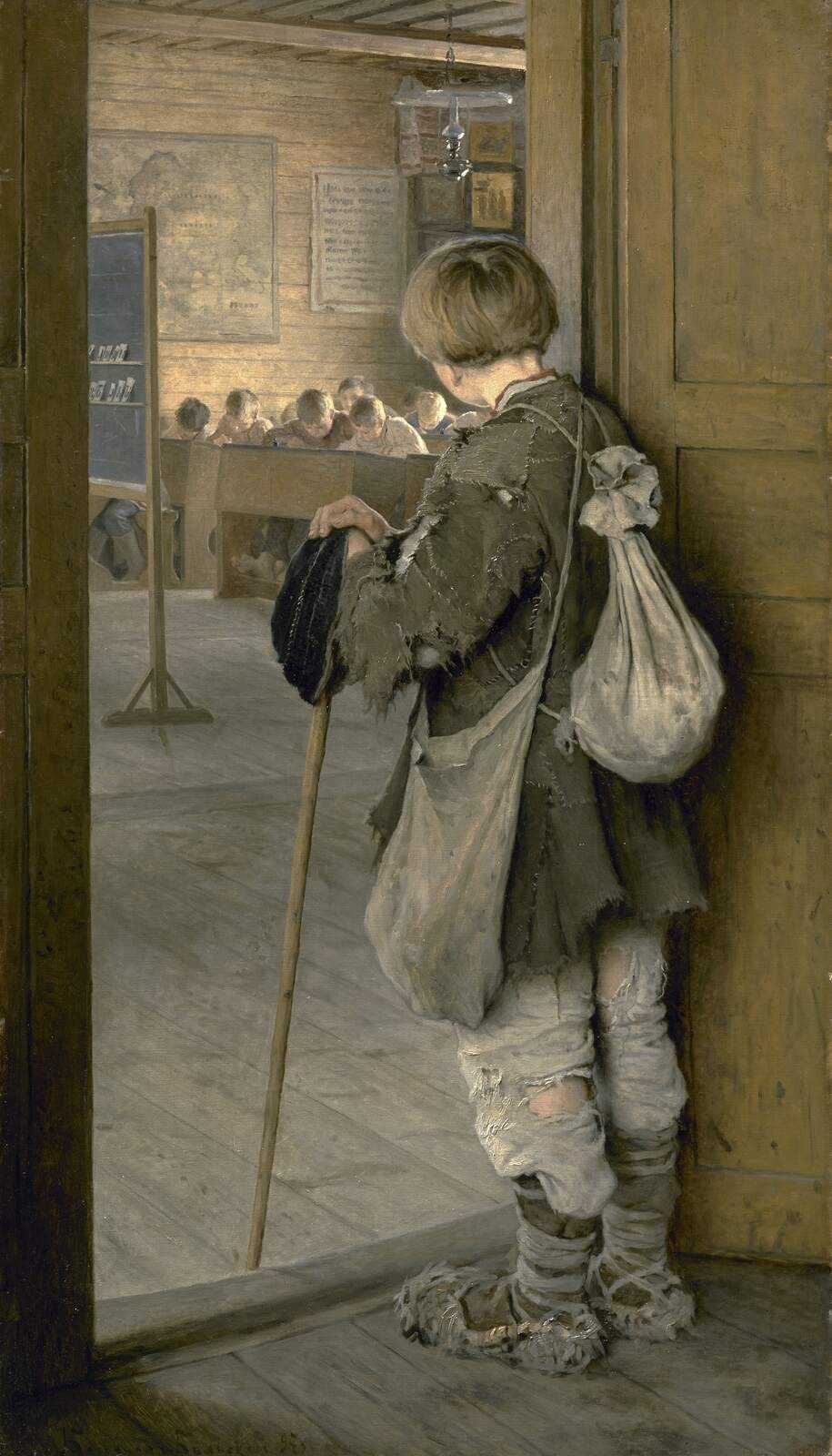 Nikolay Bogdanov-Belsky At the Door of the School 1897 Russian Realism