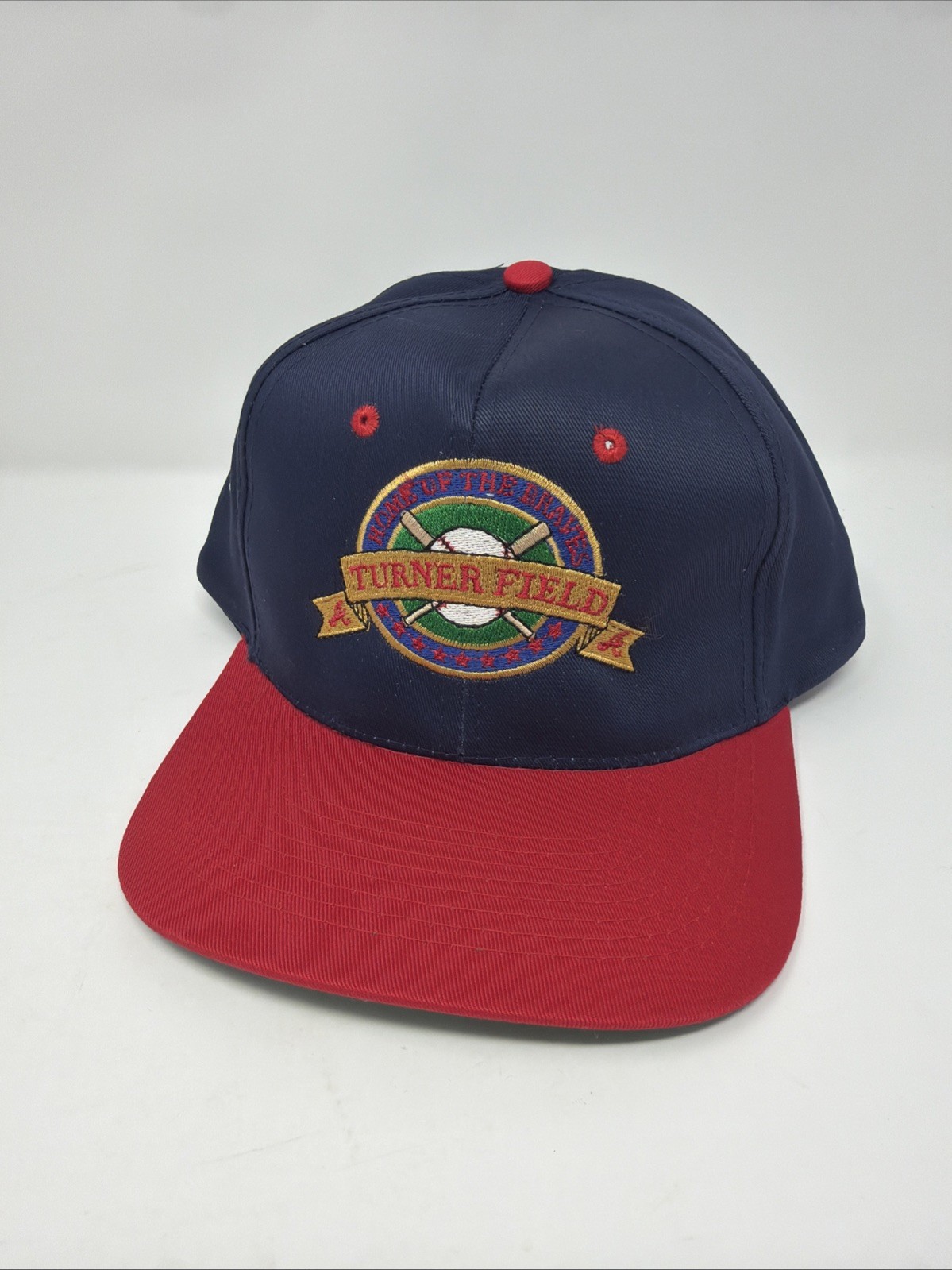 Vintage Atlanta Turner Field Home of the Braves Hat Blue/Red Snapback