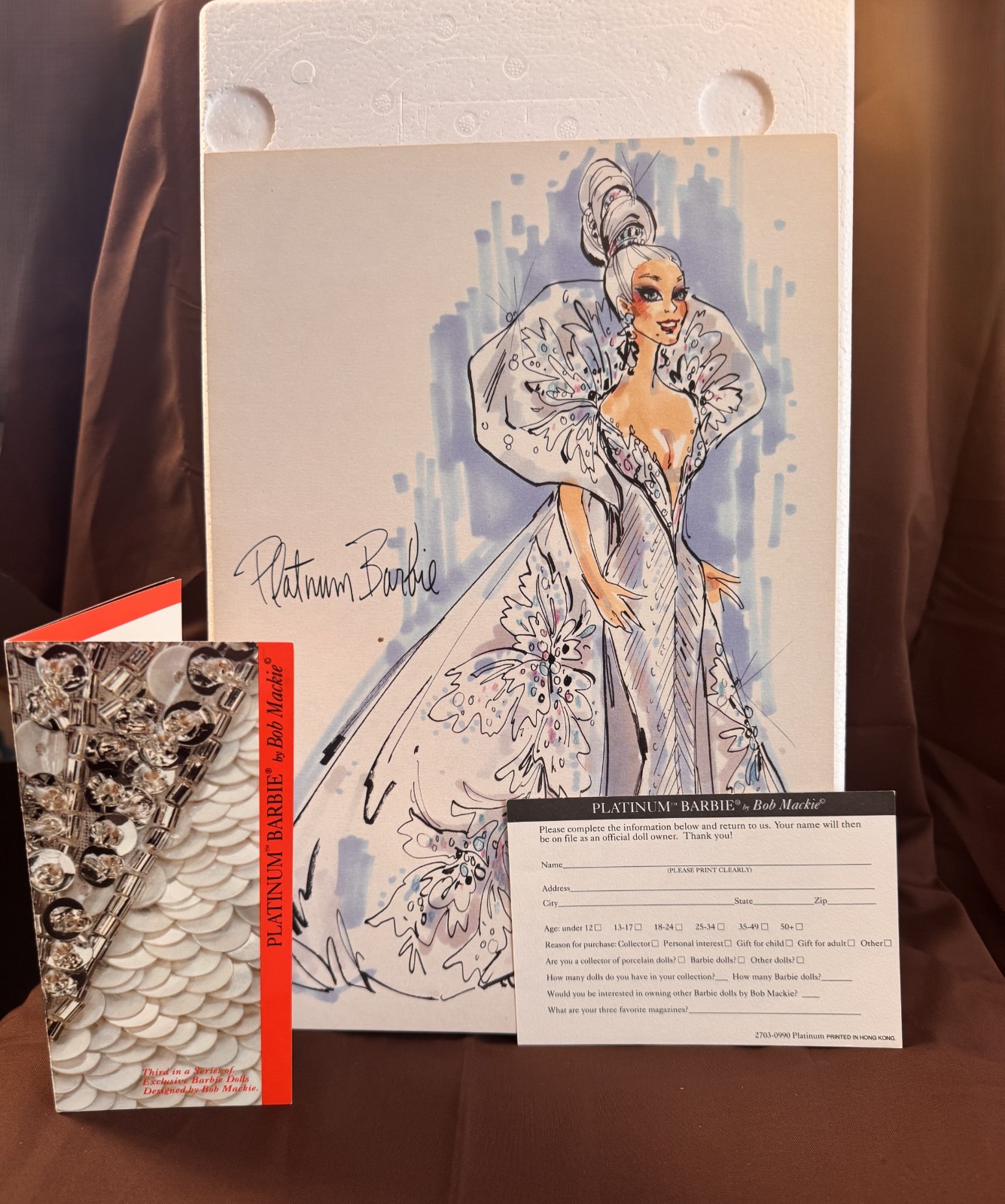 Barbie Bob Mackie Platinum Doll Timeless Creations 1991 Mattel #2703
