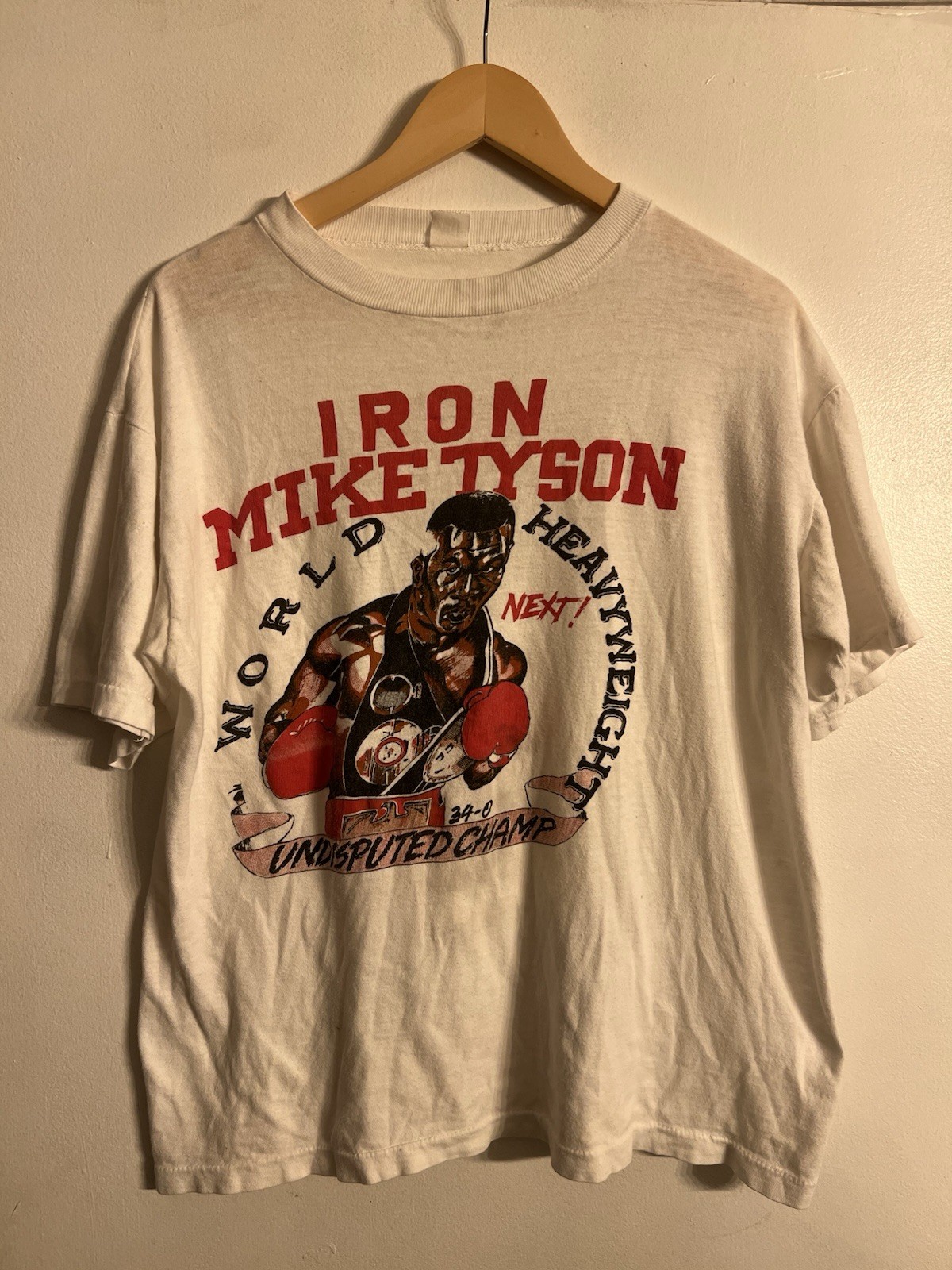 GRAIL Iron Mike Tyson 1988 World Heavyweight Champion Graphic Tee Size L VTG GRAIL Iron Mike Tyson 1988 World Heavyweight Champion Graphic Tee Size L VTG