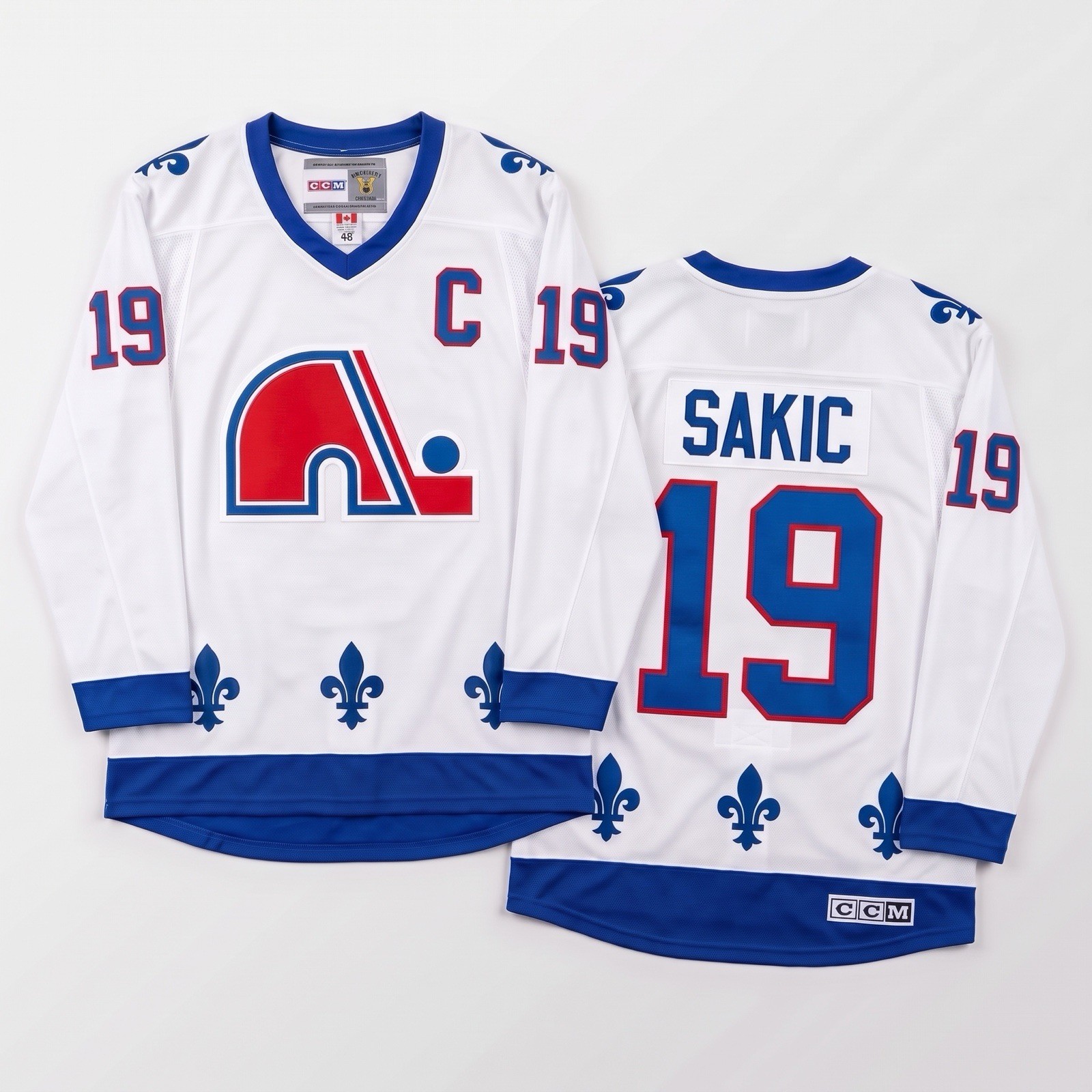 CCM JOE SAKIC #19 Quebec Nordiques Retro NHL Jersey- Size M (48) *PRISTINE* Rare