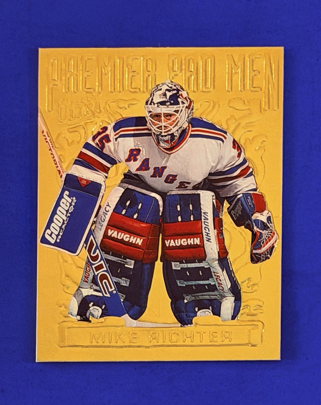1994-95 Fleer Ultra Mike Richter Premier Pad Men Gold Embossed Hockey Card #5
