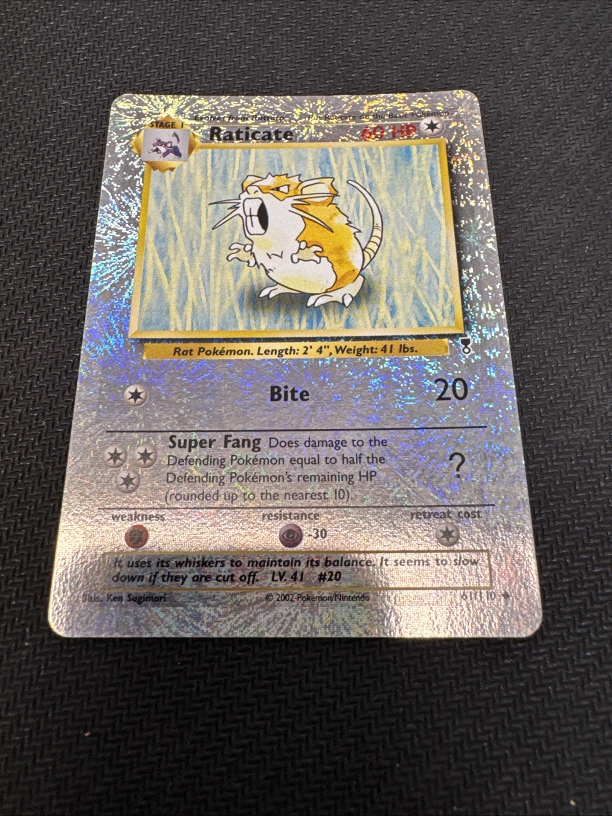 Pokemon Raticate 61/110 Reverse Holo Legendary Collection 2002