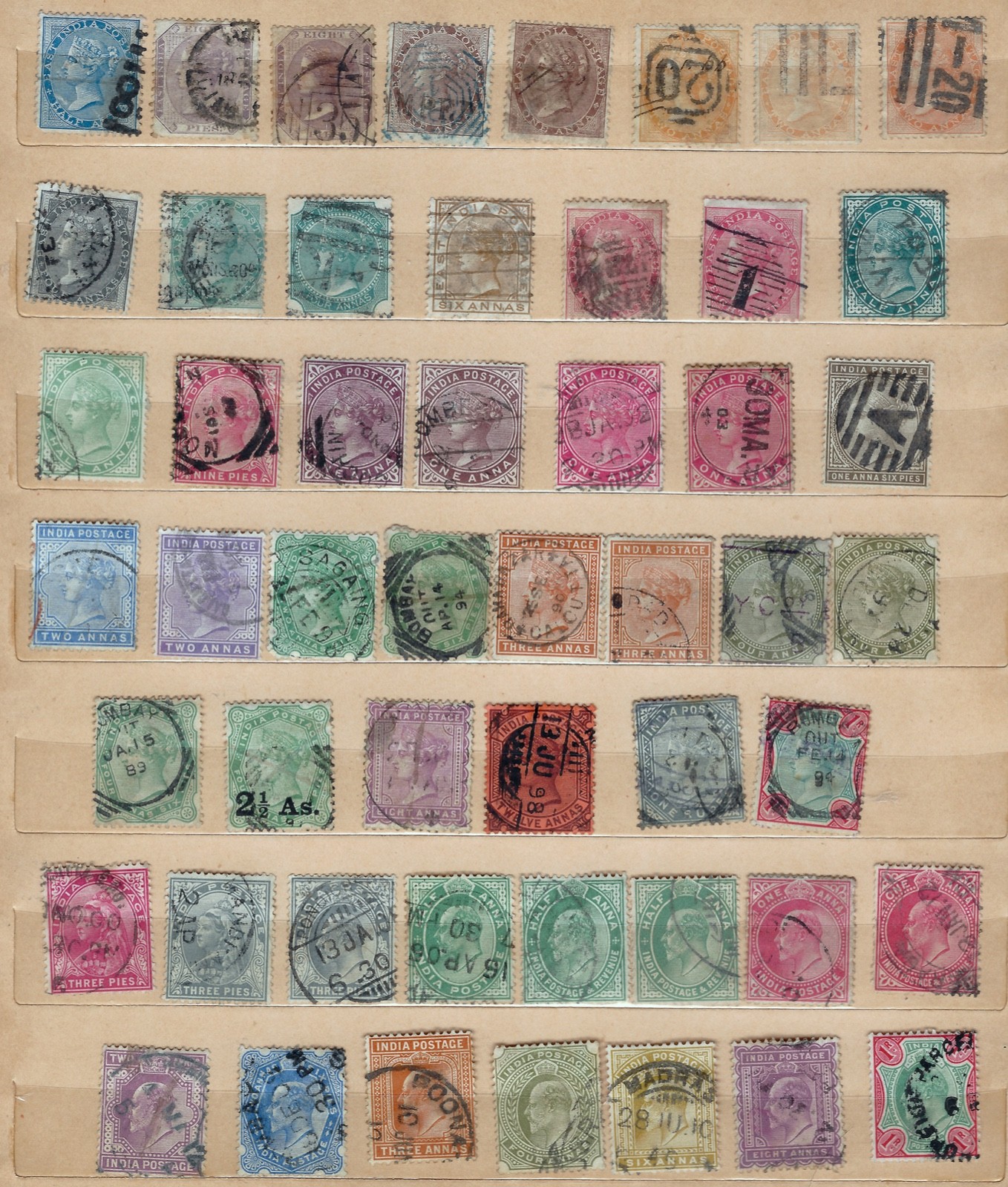 India Stamps of Queen Victoria & Edward VII incl. SG44, SG49, SG57, SG64, SG107