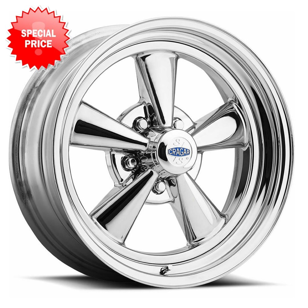 CRAGAR 61C S/S Rim 17X8 5X114.3 Offset -25 Chrome w/Alum Ctr (Quantity of 1)