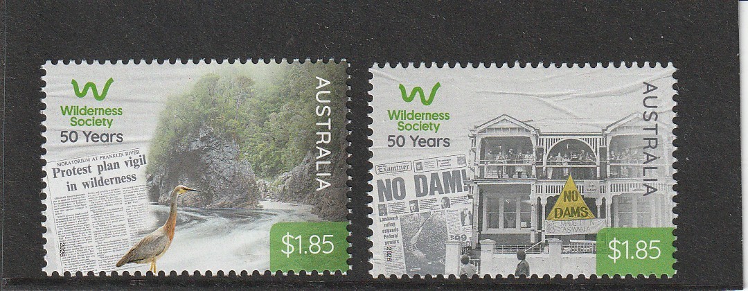 AUSTRALIA 2026: Wilderness Society: 50 Years. Design Set x 2 Stamps. MNH