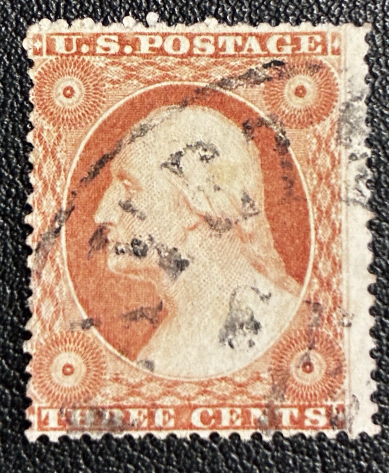 US Stamp, Scott #25, 1857 3c Washington / Used US Stamp, Scott #25, 1857 3c Washington / Used