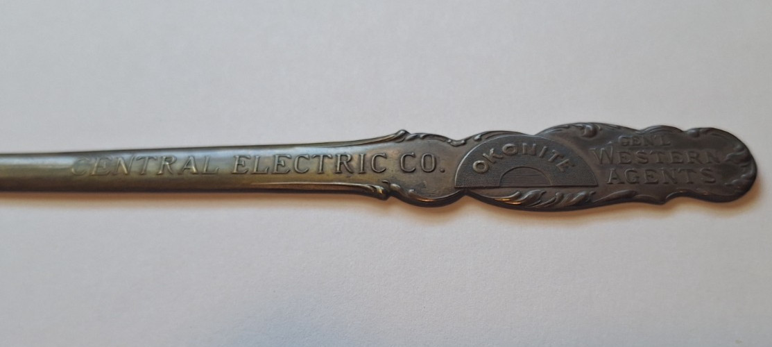 Antique Central Electric Co Chicago Brass Letter Opener Okonite Western Agents
