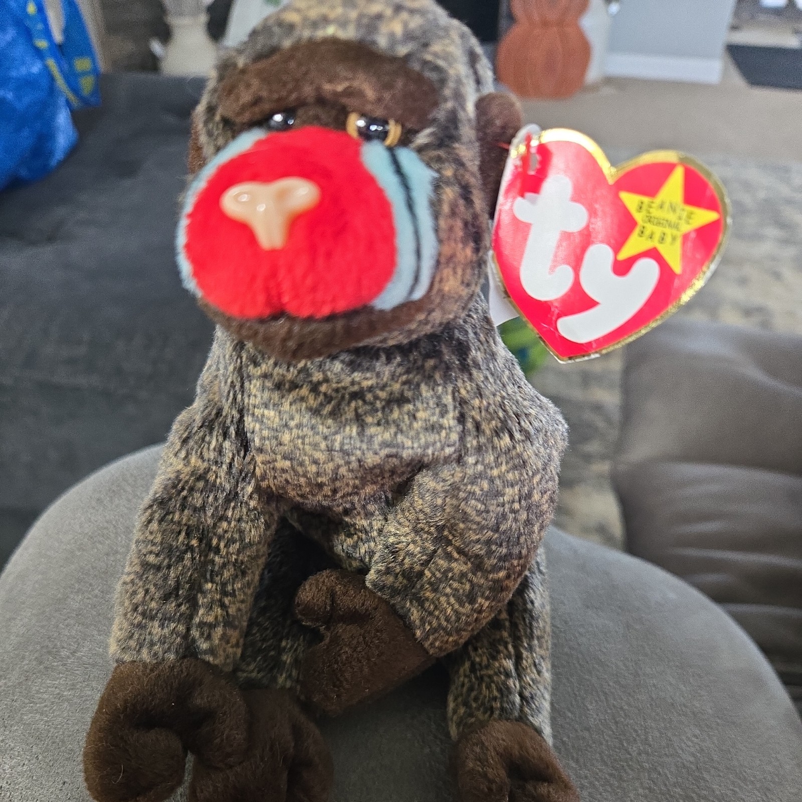 TY Beanie Baby Original Retired Cheeks Baboon 1999 Vintage. Includes all errors.