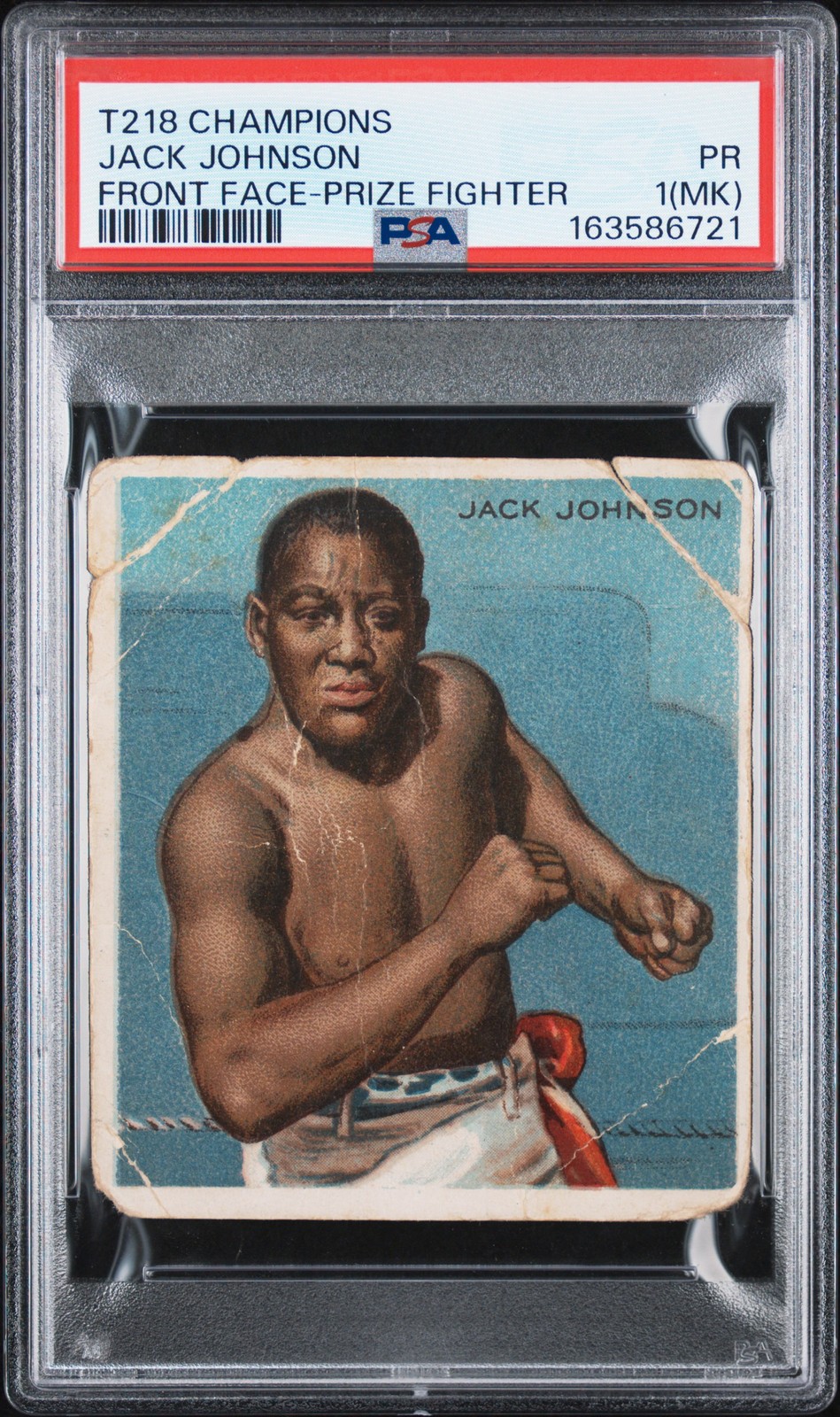1910 T218 Champions Jack Johnson Front Face-Prize Fighter PSA 1 1910 T218 Champions Jack Johnson Front Face-Prize Fighter PSA 1