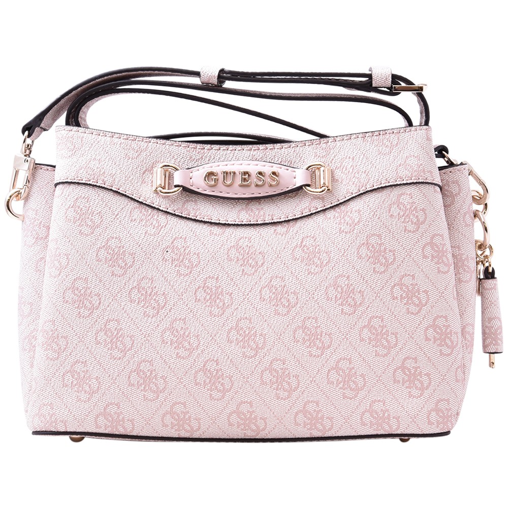 Guess Emera Logo Women\'s Crossbody Girlfriend Zip Handbag Blush Logo Signature