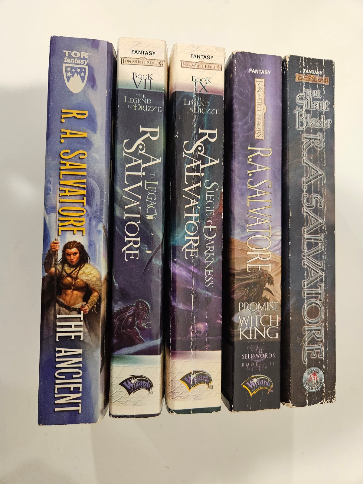 R.A. Salvatore Fantasy Book Lot of 5 – Forgotten Realms Drizzt – Sellswords