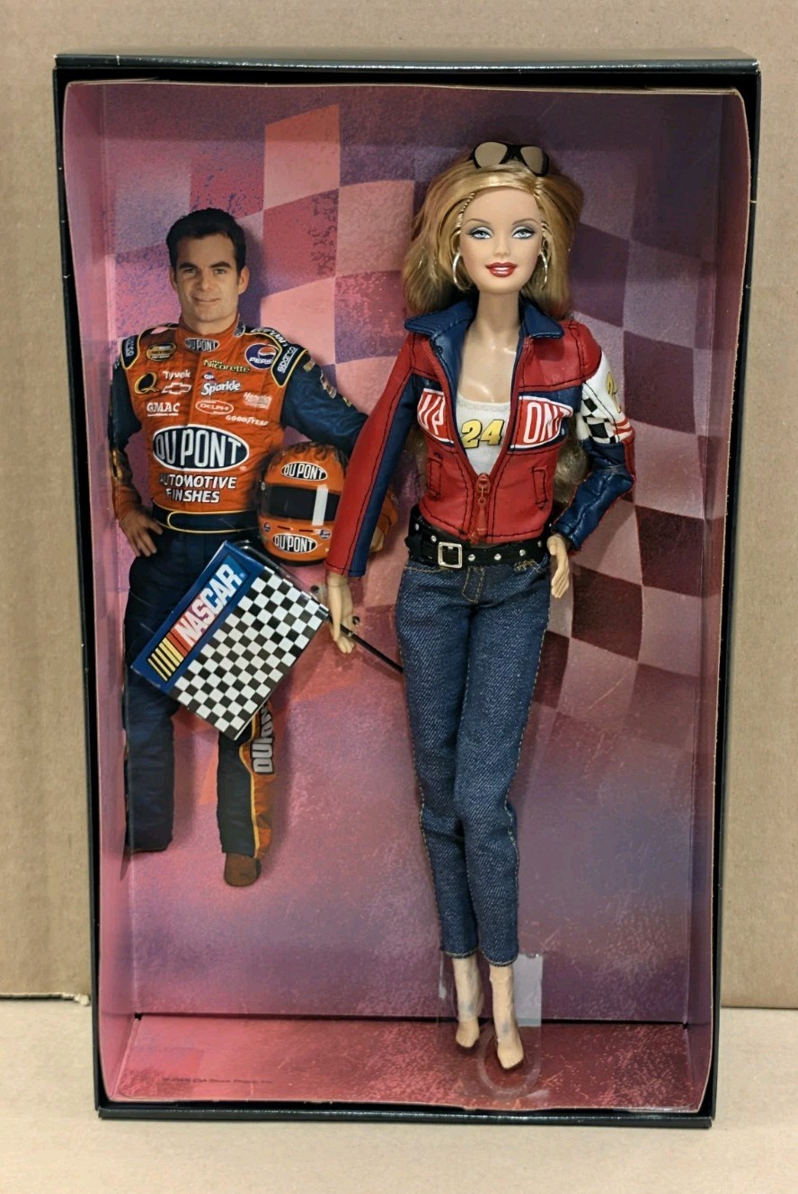 2006 Mattel Jeff Gordon #24 NASCAR Barbie Doll Pink Label K7905 NRFB Inner Box 2006 Mattel Jeff Gordon #24 NASCAR Barbie Doll Pink Label K7905 NRFB Inner Box