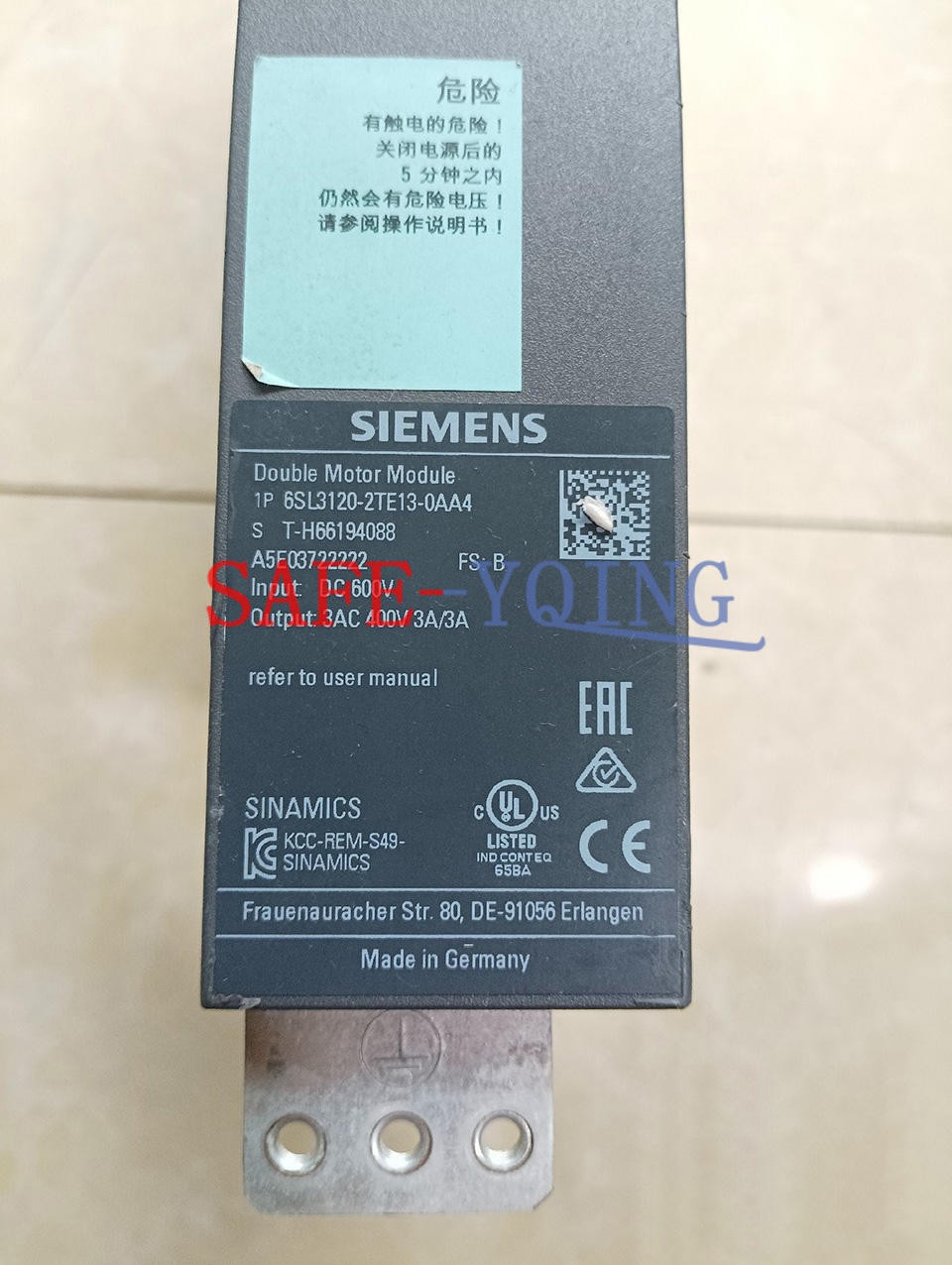 1PCS USED SIEMENS Double Motor Module 6SL3120-2TE13-0AA4