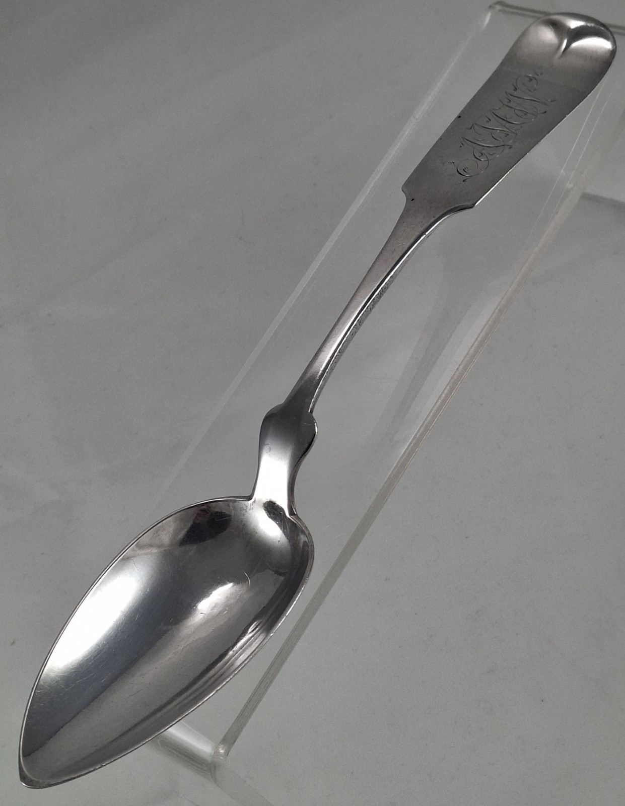 Antique J & W Moir New York Large Coin Silver Spoon - 55 Grams - 8 3/4 Antique J & W Moir New York Large Coin Silver Spoon - 55 Grams - 8 3/4