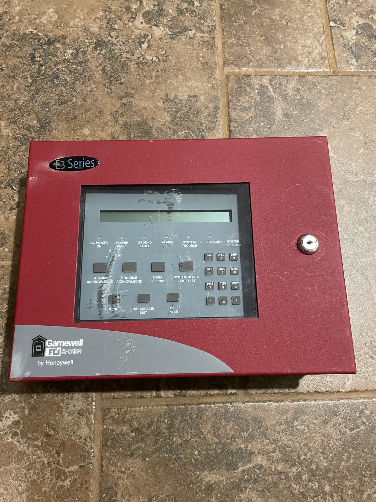 Gamewell FCI LCD-E3 Fire Alarm Annunciator - with enclosure, used - LAST ONE