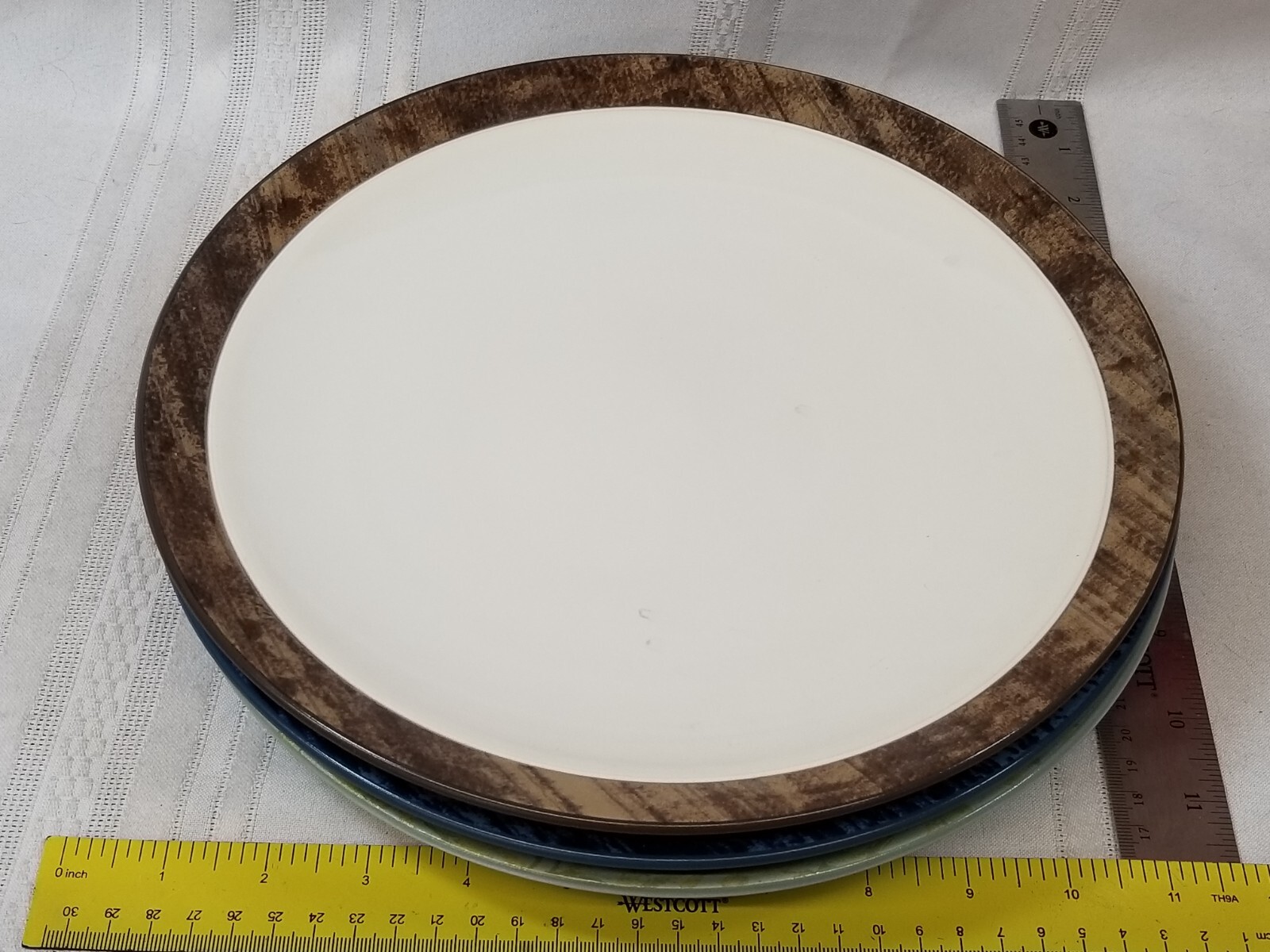 3 Noritake Elements Dinner Plates - Flora Stoneware 8062Y Brown Green Blue 3 Noritake Elements Dinner Plates - Flora Stoneware 8062Y Brown Green Blue
