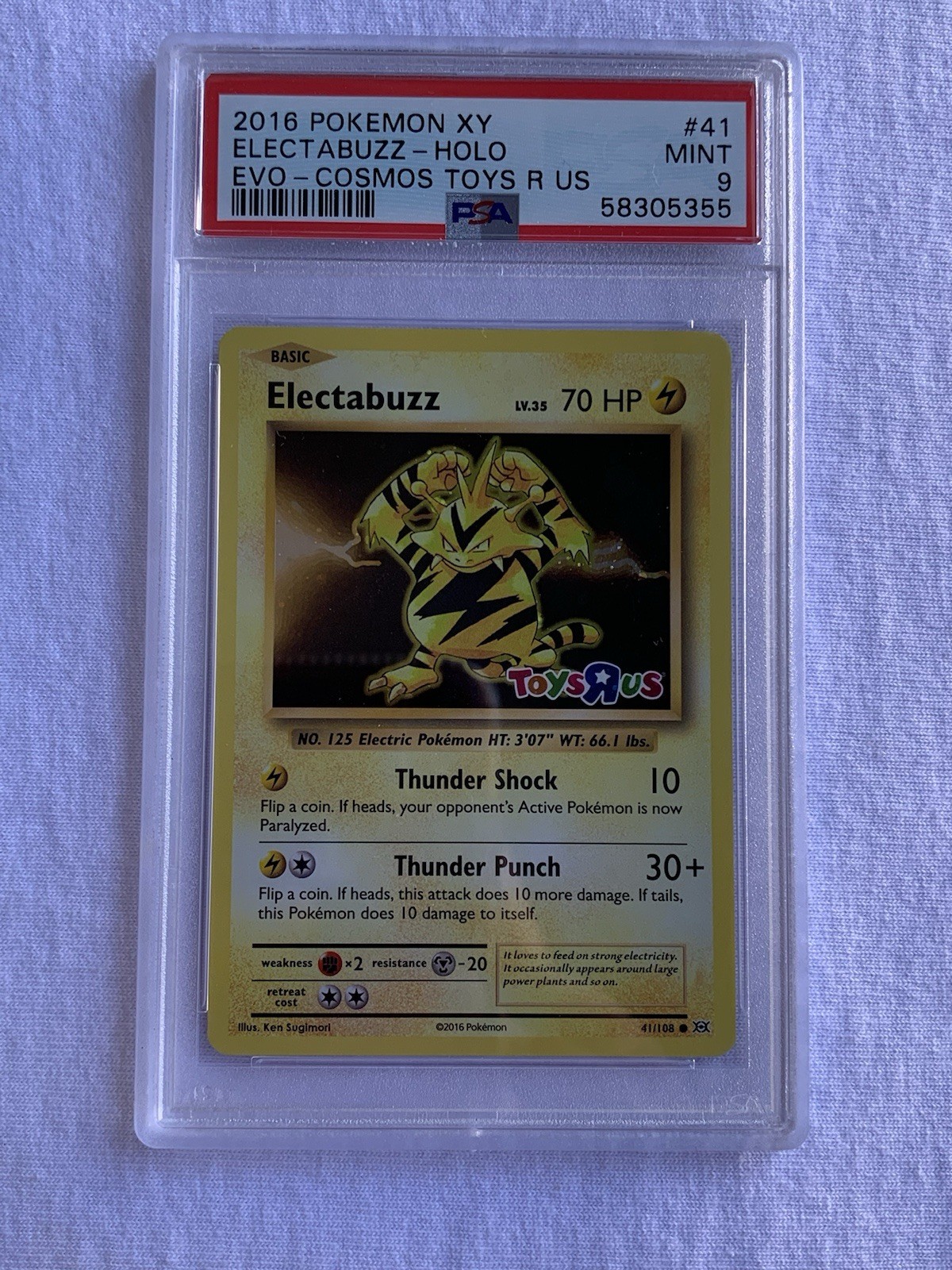 2016 POKEMON XY EVOLUTIONS ELECTABUZZ HOLO COSMOS TOYS R US EXCLUSIVE MINT PSA 9