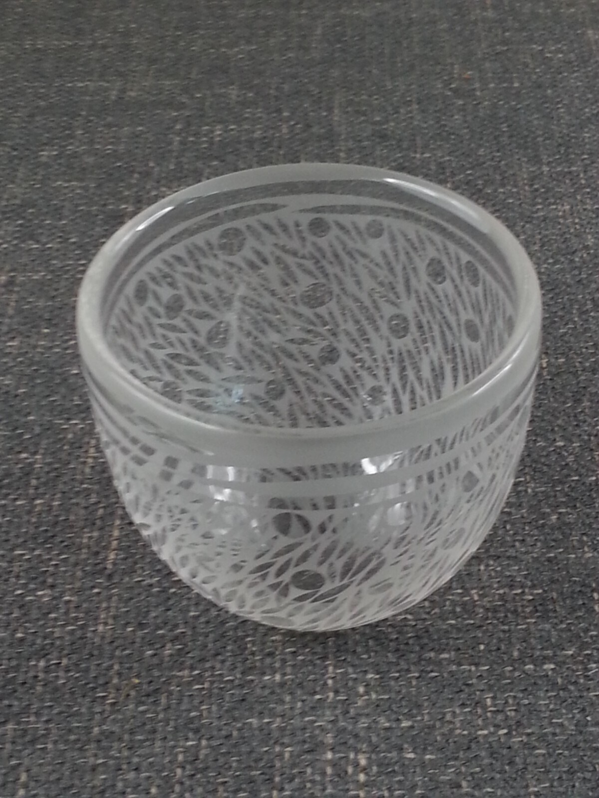 Vintage Jim Engebretson Renee Nielsen Signed Art Glass Etched Pattern Vase Bowl