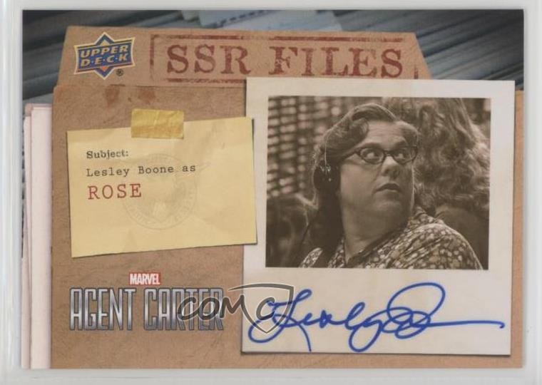 2018 Upper Deck Marvel Agent Carter SSR Files Autos Lesley Boone Auto a0l