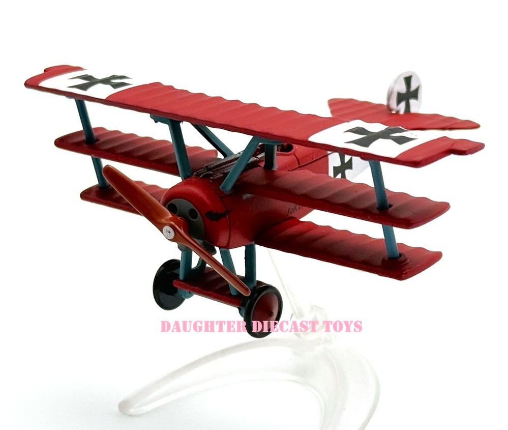 WWI RED BARON TRIPLANE Adult Collector Heavy Diecast Metal-w/Stand-Pristine