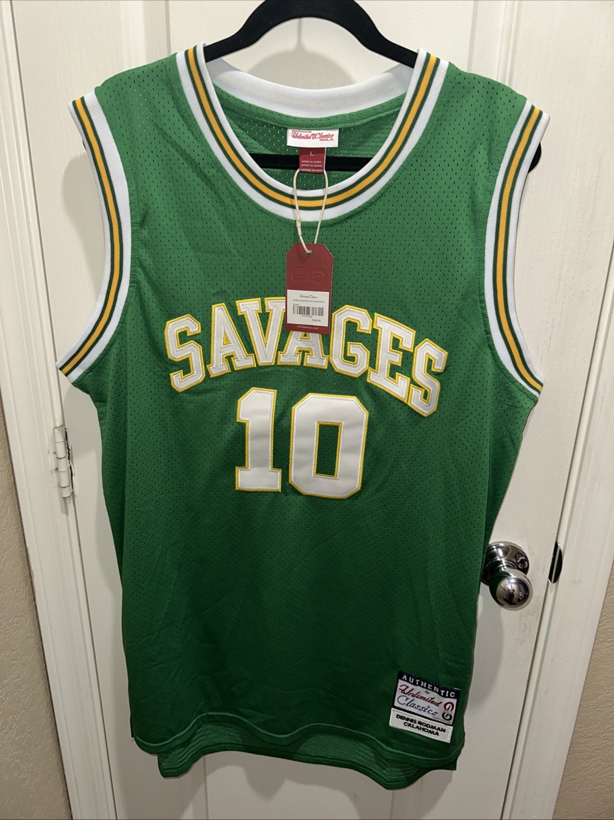 NWT Southeastern Oklahoma State Savages Jersey Mens Large Dennis Rodman NWT Southeastern Oklahoma State Savages Jersey Mens Large Dennis Rodman