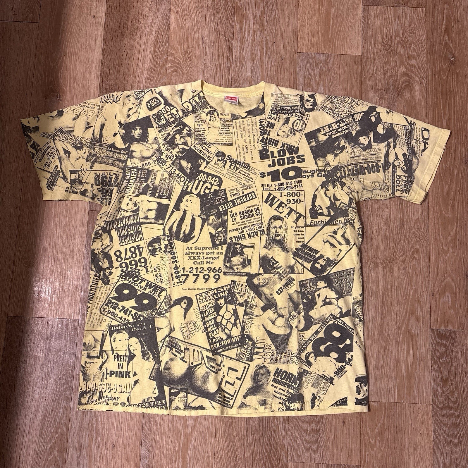 SUPER RARE Vintage 2001 Supreme Porn Ads All Over Print Shirt XL