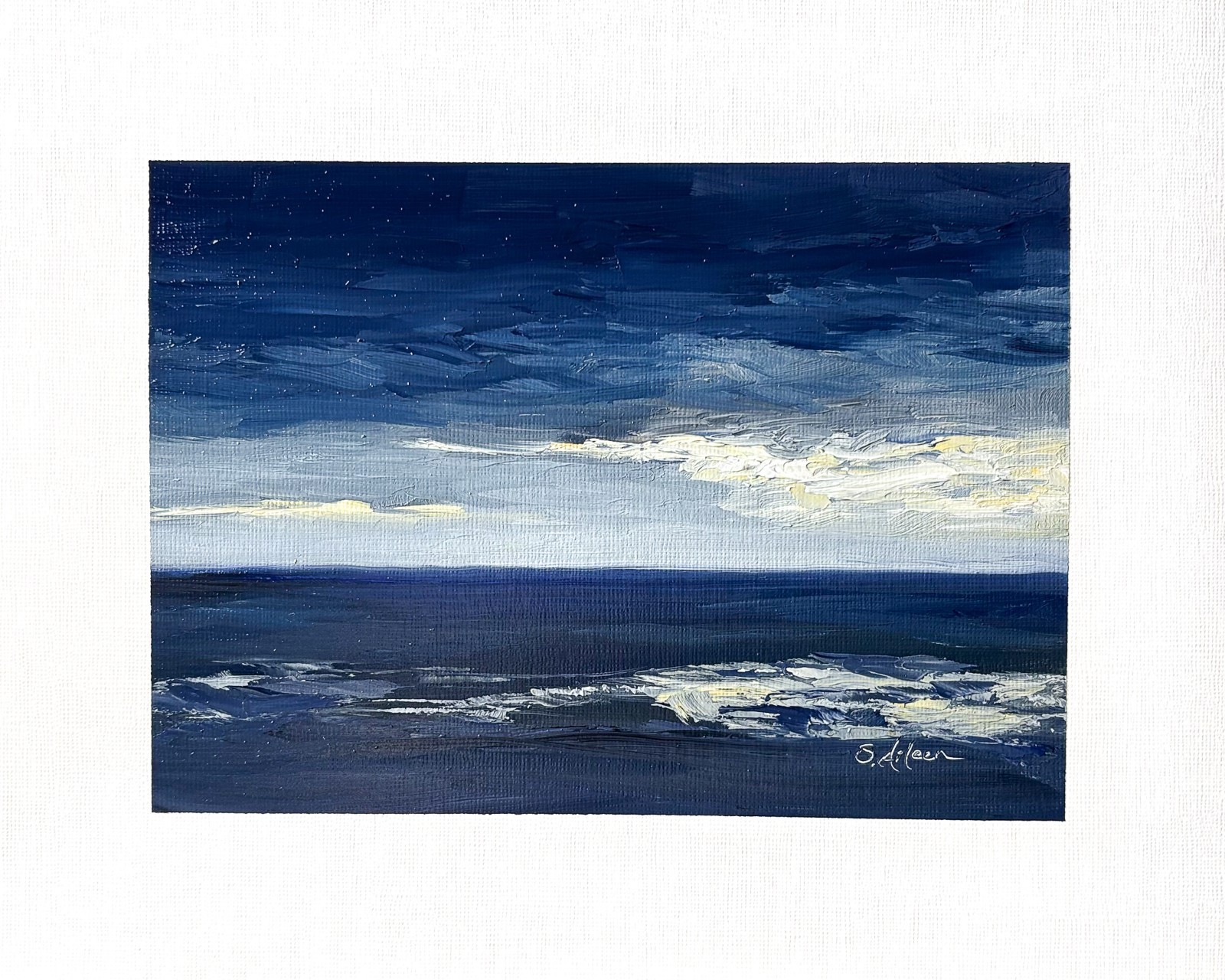 8x10 Original Oil Landscape Painting Nocturne Impressionist Night Sky Art Signed 8x10 Original Oil Landscape Painting Nocturne Impressionist Night Sky Art Signed