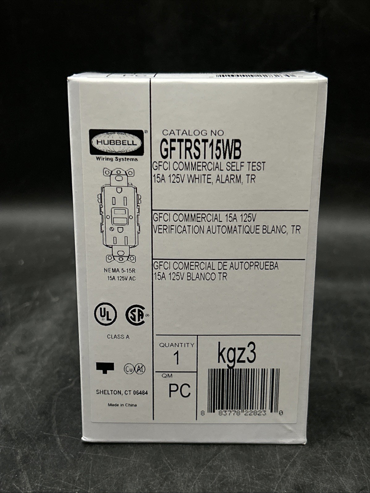 Case of 10 Hubbell GFTRST15WB Self-Test GFCI Outlet 15A 125V White Commercial OB
