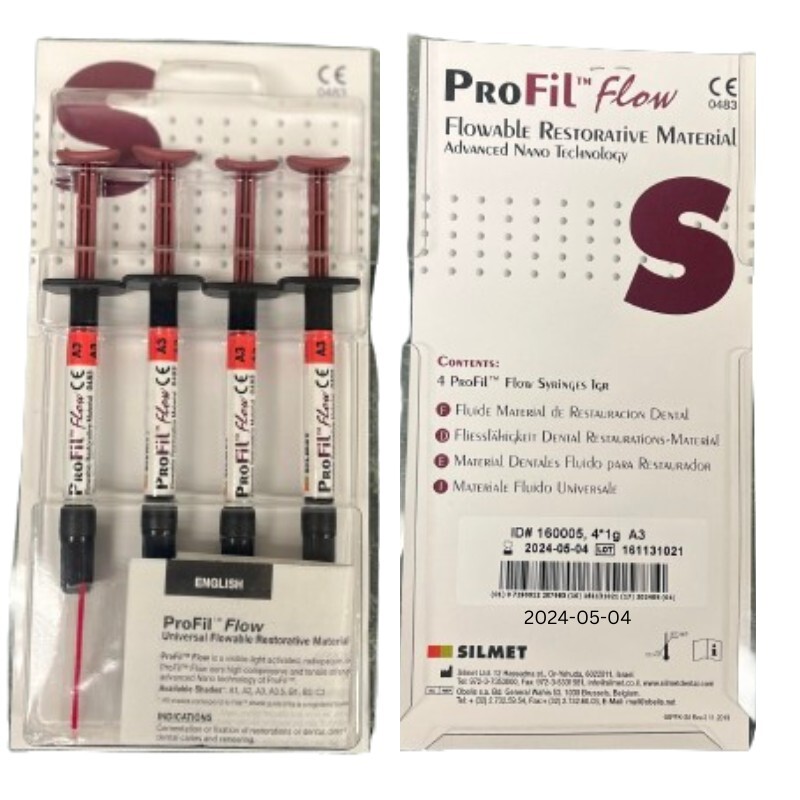 Silmet ProFil Flow Dental Composite (4 x 1 gram)  A3 short expiry (EXP 07/2028)