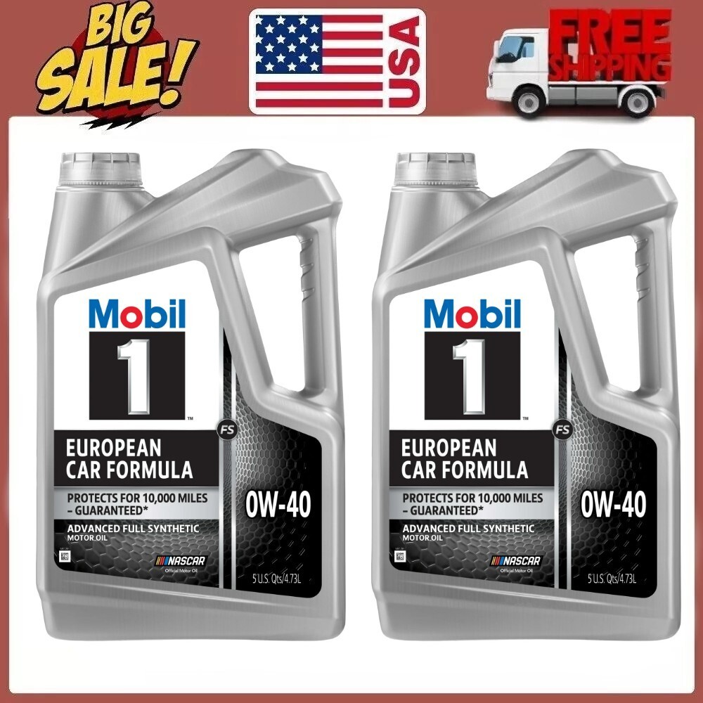 2 PACKS Mobil 1 FS European Car Formula Full Synthetic Motor Oil 0W-40