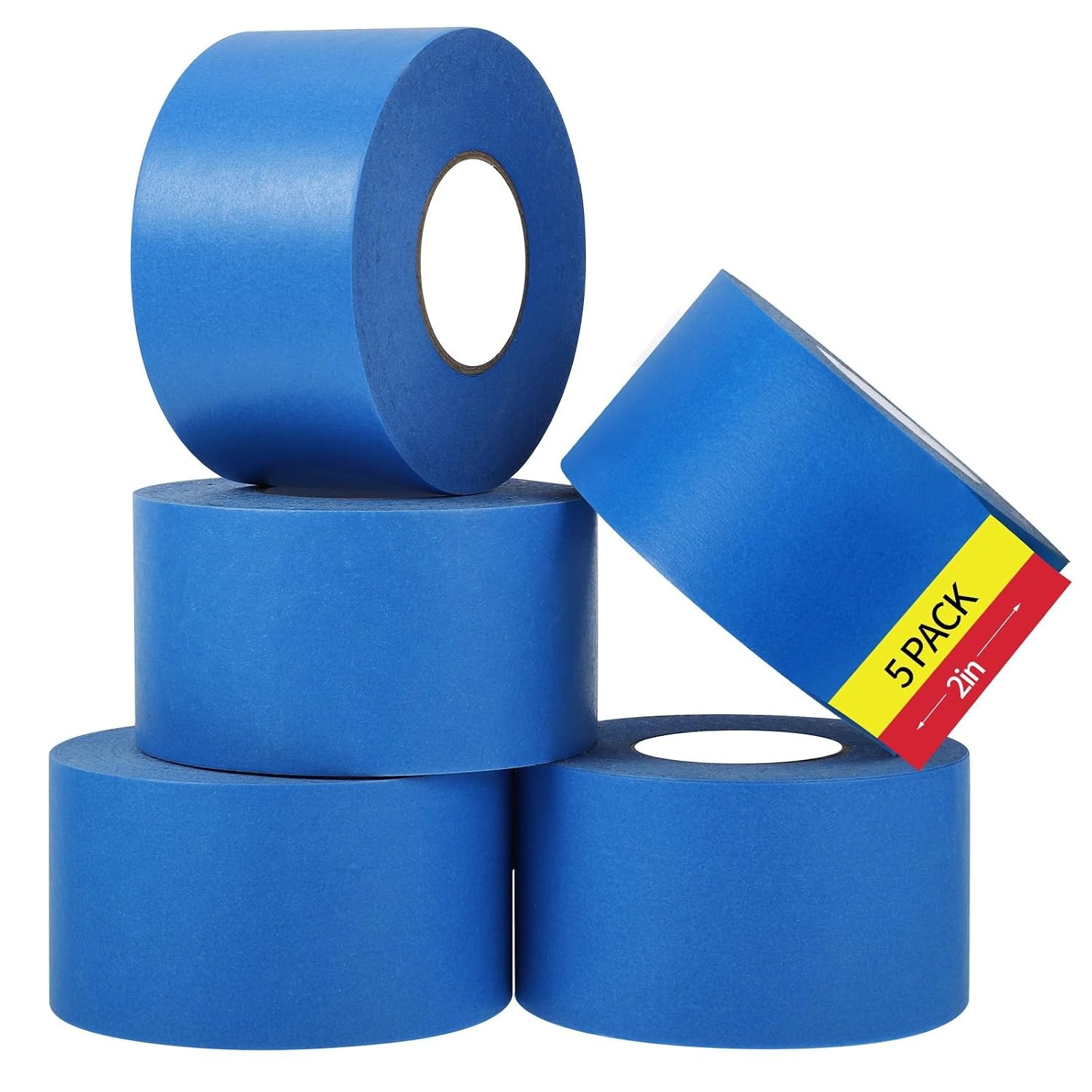 5 Rolls Painters Tape 2 Inch Wide Blue Painters Tape for Wall Painting